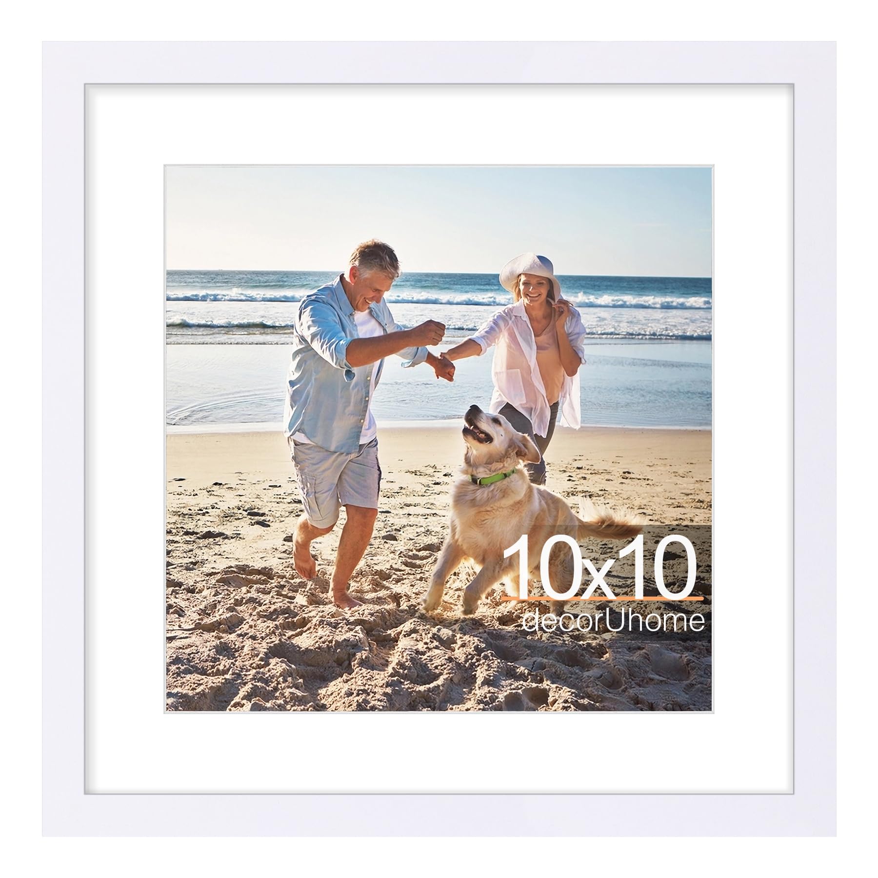 decorUhome 8x10 Picture Frame, Display Pictures 5x7 with Mat or 8x10 without Mat, Wall & Tabletop Display Photo Frame, Black, 1 Pack