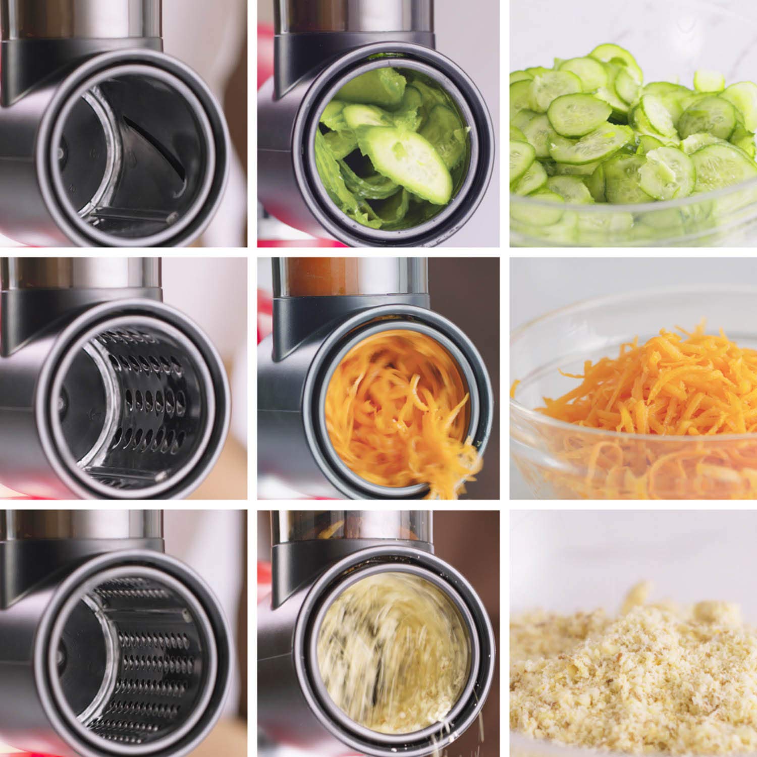 Stainless Steel Slicer Shredder Attachment for KitchenAid Stand Mixer, Cheese Grater Attachment for KitchenAid, Salad Maker, Grinding Powder, Dishwasher Safe with 4 Blades by InnoMoon