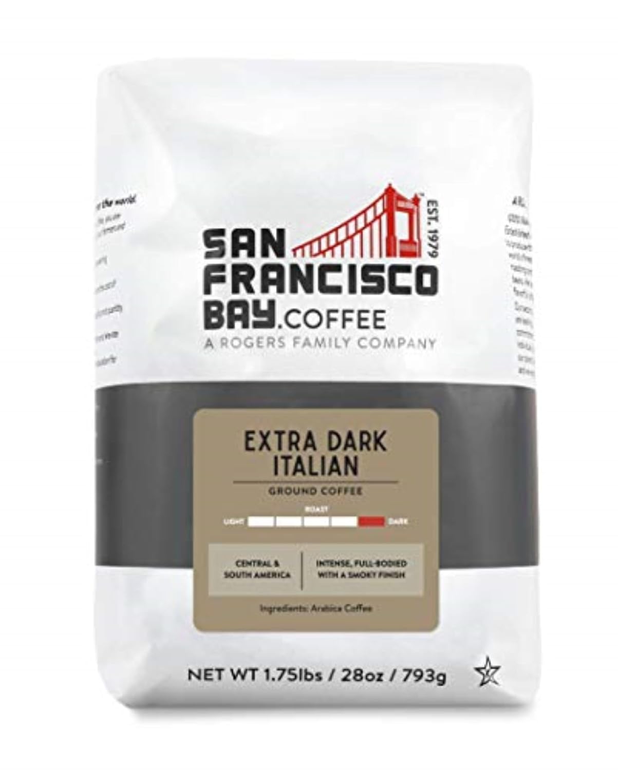 San Francisco Bay Ground Coffee, Bay Bridge Blend (28 oz Bag), Medium Roast Coffee