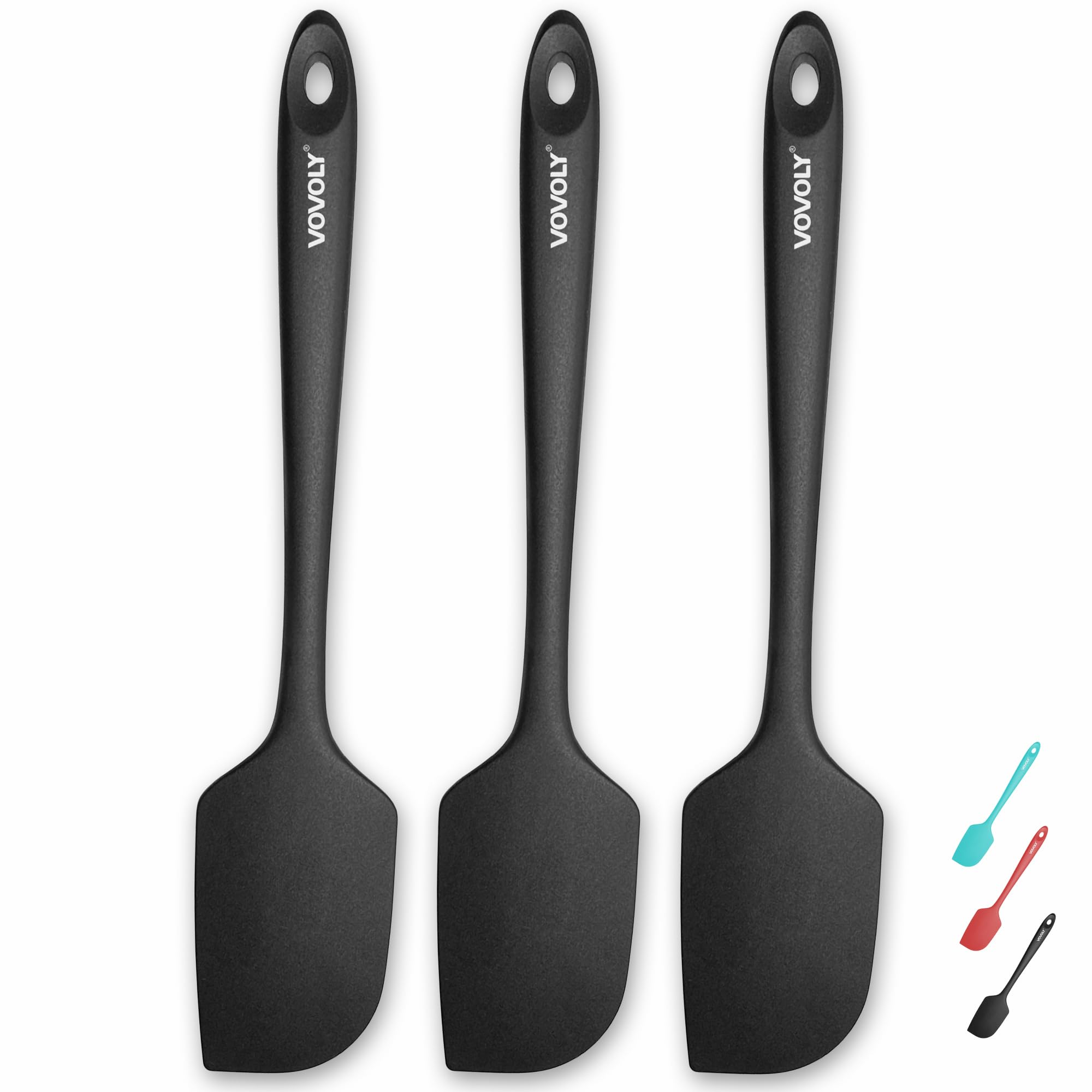 3 Pack Large Silicone Spatula for Kitchen,600°F Heat resistant Rubber Spatulas for Baking,Cooking, Scraping,and Mixing,Non Stick Kitchen Utensils, BPA Free, 11.2 IN, Khaki