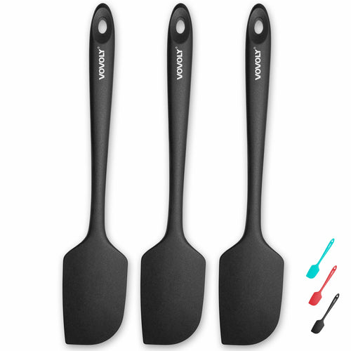 3 Pack Large Silicone Spatula for Kitchen,600°F Heat resistant Rubber Spatulas for Baking,Cooking, Scraping,and Mixing,Non Stick Kitchen Utensils, BPA Free, 11.2 IN, Khaki