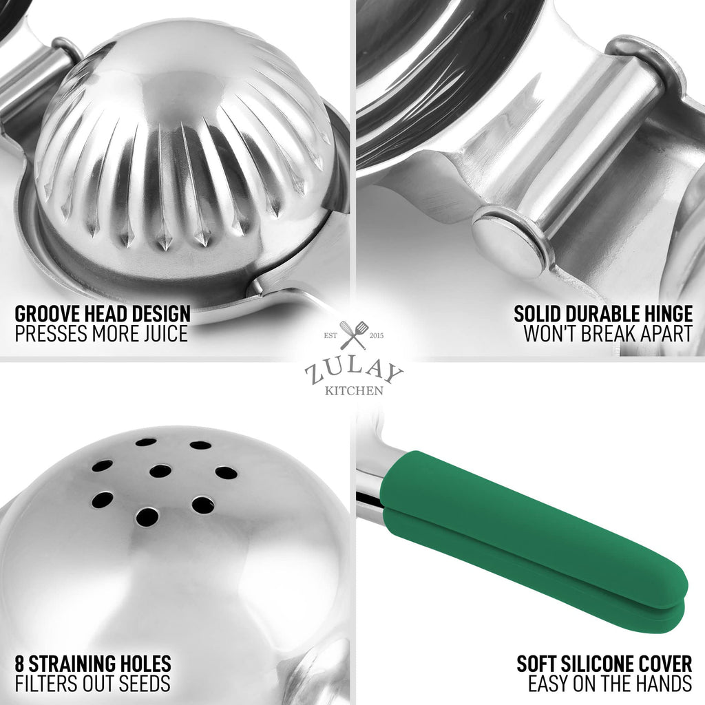 Lemon Squeezer Stainless Steel with Premium Quality Heavy Duty Solid Metal Squeezer Bowl - Large Manual Citrus Press Juicer and Lime Squeezer Stainless Steel - by Zulay Kitchen