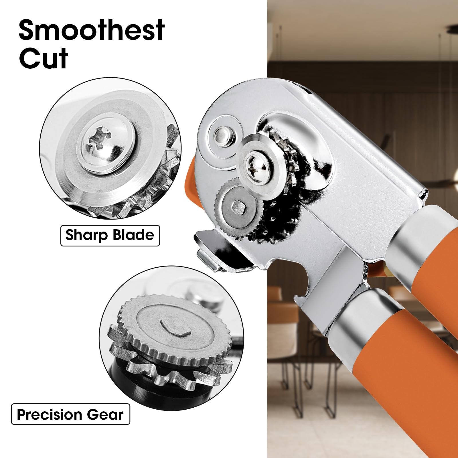 Beneno Heavy Duty Hand Can Opener Manual with Magnet, Durable Sharp Carbon Steel Blade Smooth Cutting, Big Effort-Saving Knob & Soft Grip Handle, Multifunctional Kitchen Tool with Bottle Opener, Green