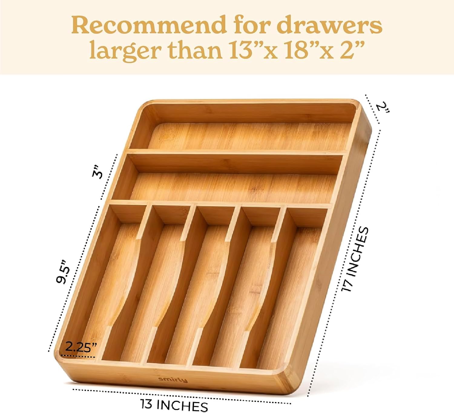 SMIRLY Ultimate Kitchen Drawer Organizer Bundle: The Perfect Pair of Expandable & Compact Drawer Organizers