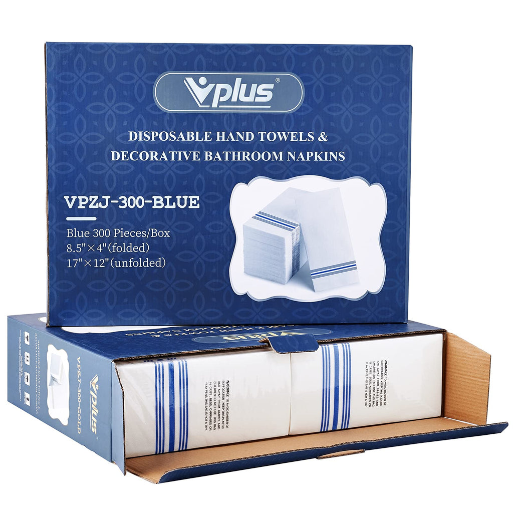 Vplus 300 PACK Guest Towels Disposable Bathroom, Decorative Bathroom Napkins Cloth Feel, Soft, and Absorbent Disposable Paper Hand Towel for Dinners, Kitchen, Parties, Weddings, Christmas Party