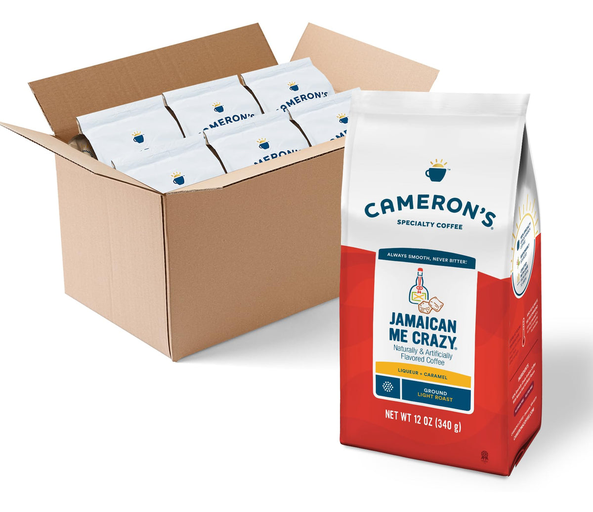 Cameron's Coffee Roasted Ground Coffee Bag, Dark Chocolate Mocha, Smooth Flavored Coffee, Sustainable, Small-batch Roasted, 28 Ounce (Pack of 1)