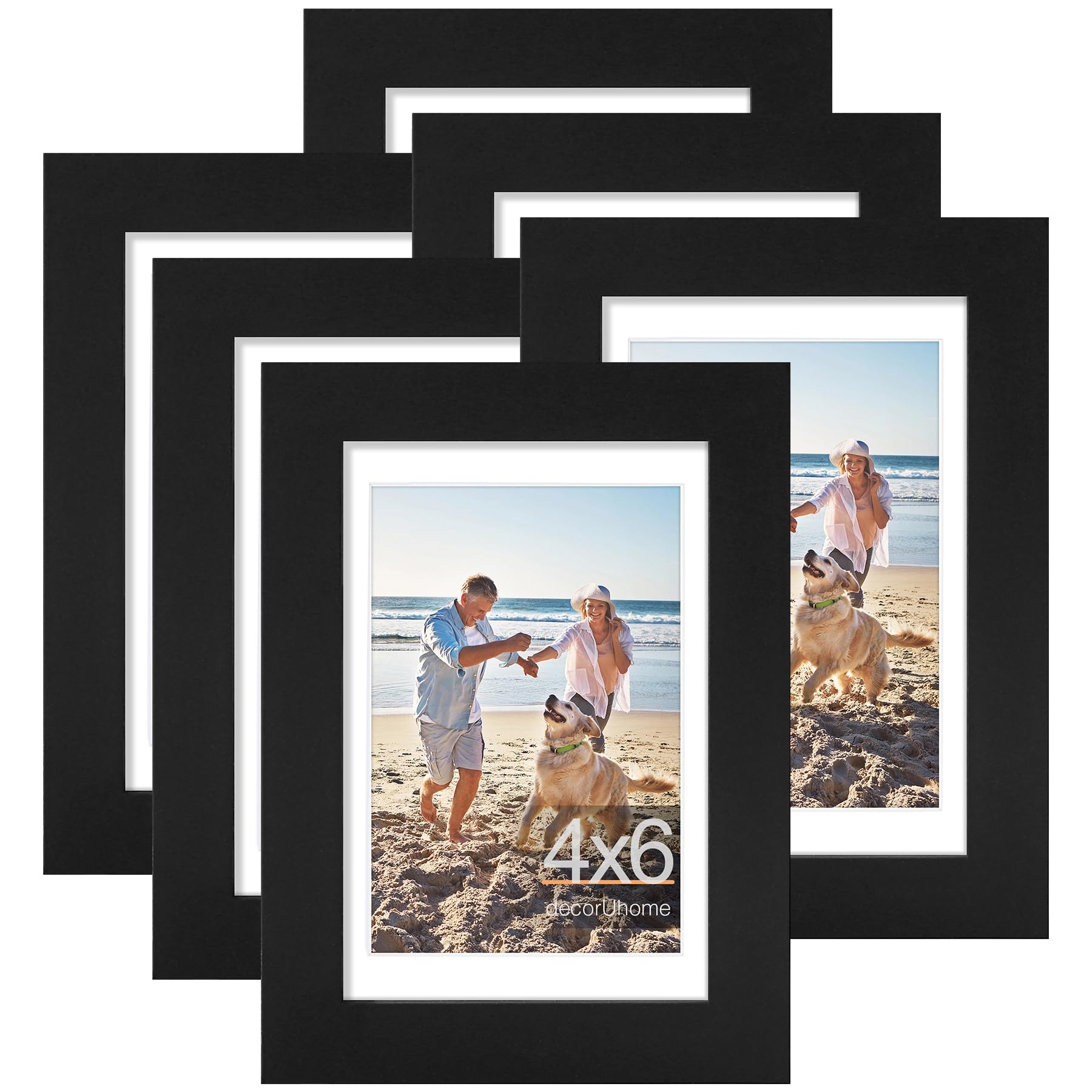 decorUhome 8x10 Picture Frame, Display Pictures 5x7 with Mat or 8x10 without Mat, Wall & Tabletop Display Photo Frame, Black, 1 Pack