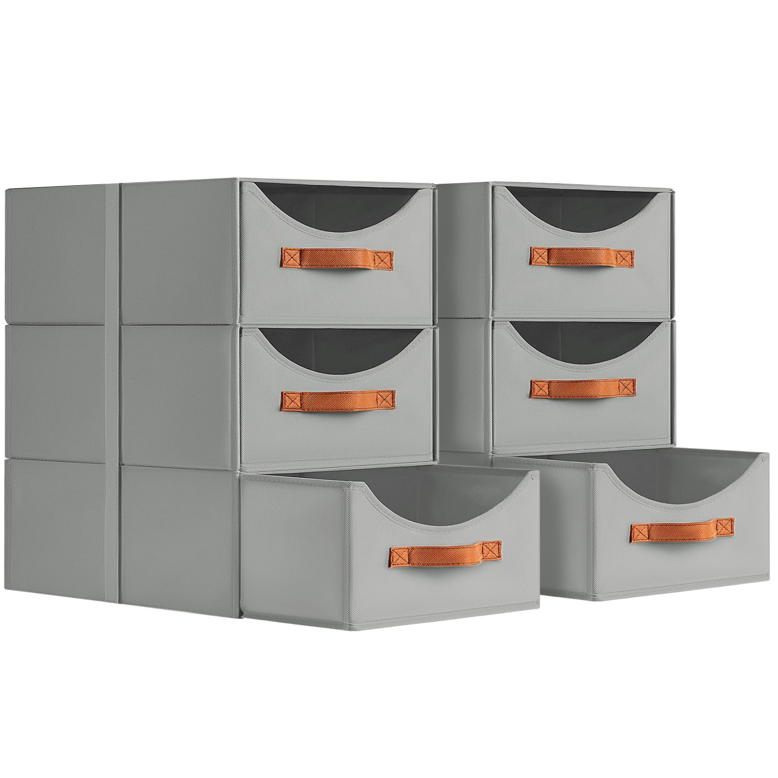 Homsorout Stackable Storage Drawers - Collapsible Storage Bins with Drawers, 4 Pack Closet Shelf Organizer Basket, Fabric Pull Out Organizer for Bedroom, Living Room, Dorm, Beige