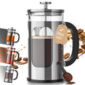 Veken French Press Coffee Maker 21oz 0.6 L, Single Serve Small Pot, Heat Resistant Thickened Borosilicate Glass, Stainless Steel Brewer, Cold Brew Cafetera Teapot for Kitchen Travel Camping, Copper