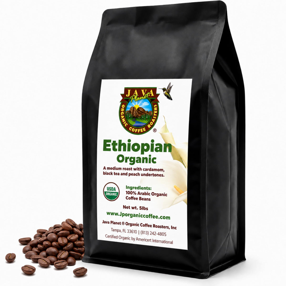 Java Planet Low Acid Organic Espresso Whole Bean Coffee 16oz