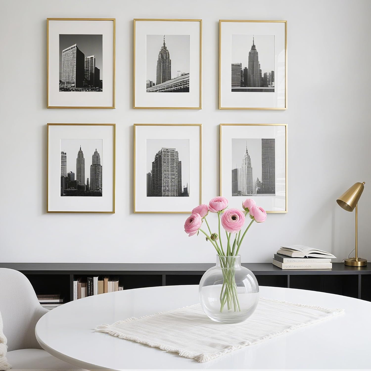 upsimples Aluminum 12x16 Picture Frame Gold, Display Photo 8.5x11 with Mat or 12 x 16 without Mat, Wall Hanging Metal Poster Frame with Acrylic Cover, 1 Pack