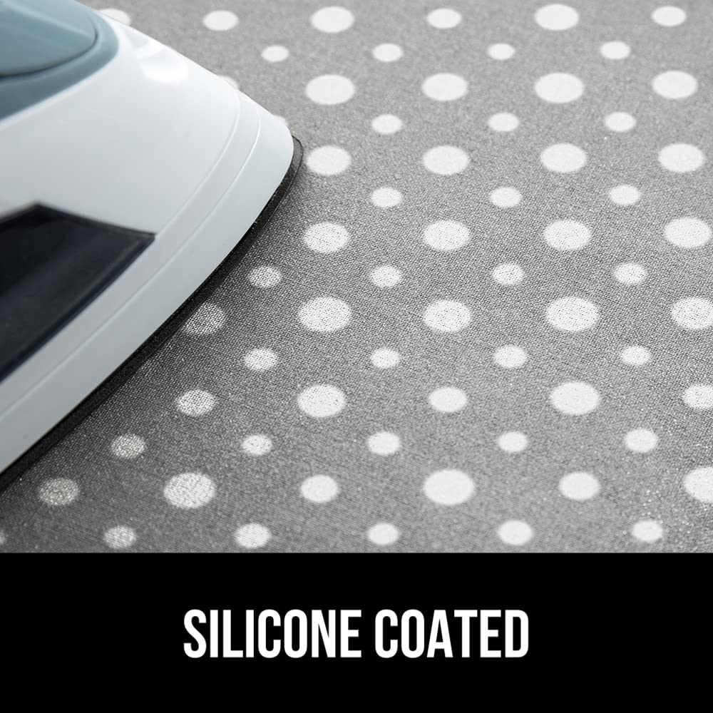 GORILLA GRIP The Original Ironing Board Cover and Pad, Silicone Coating, Thick Scorch Resistant Padding, Heavy Duty Iron Covers Standard Boards, Hook and Loop Fastener Strap, Silver, 15x54