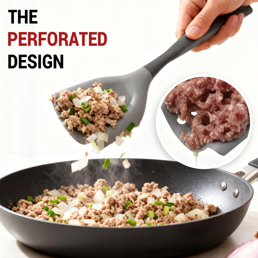 Mincing Spatula Meat Chopper, Hamburger Grinder, Premium Heat Resistant Smasher for Ground Beef, Potato Mix Tool, Meat & Poultry Tenderizers-Black