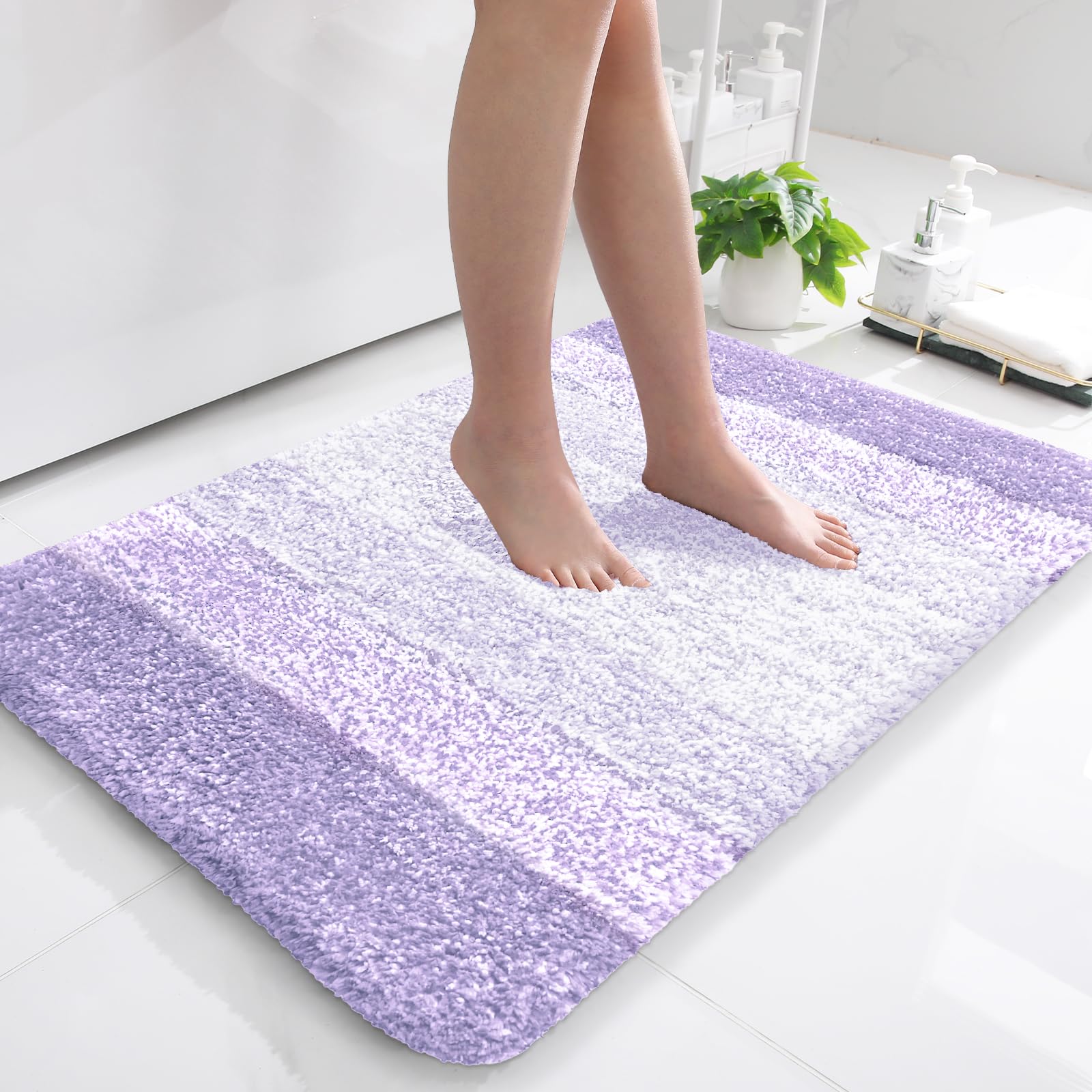 OLANLY Bathroom Rugs Mat 30x20, Extra Soft Absorbent Microfiber Bath Rugs, Rubber Backing, Quick Dry, Machine Washable Bath Mats for Bathroom Floor, Tub and Shower, Home Decor Accessories, Grey