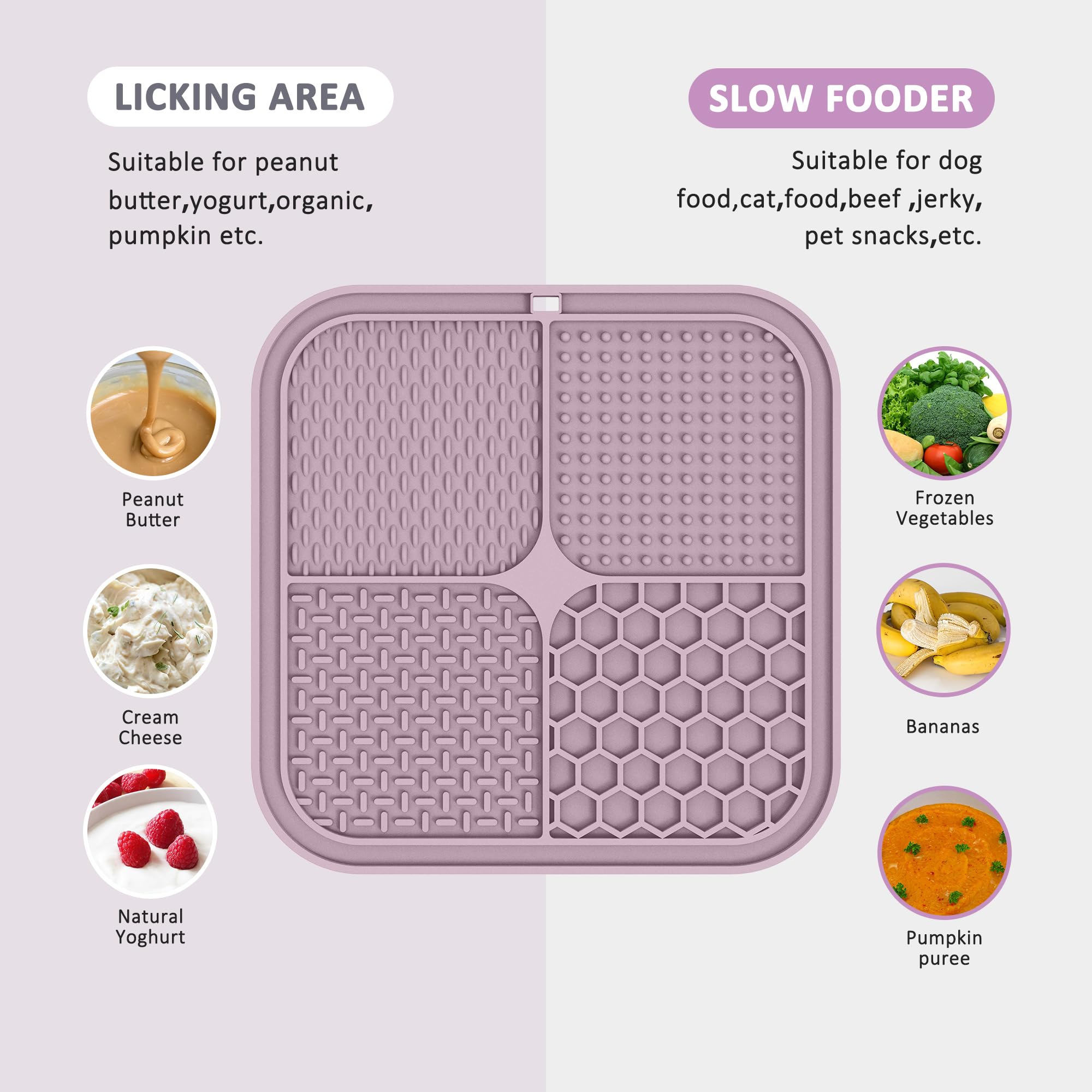 2 Pack Lick Mat for Dogs,Cats,Upgraded 8.5×8.5 inches Licking Mats with Suction Cups,Slow Feeder Licking Pad for Anxiety Relief and Boredom Reducer,Suitable for Dog Training Set 2