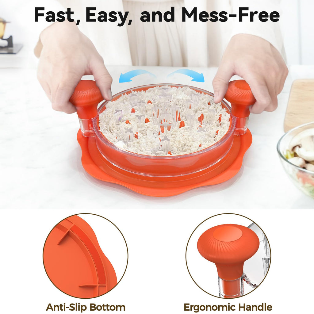Ukeetap 10" Pro Chicken Shredder Tool Twist Large for Kitchen, BPA-Free Food-Safe Meat Grinder, Visible Chicken Breast Meat Shredder with Strong Anti-Slip Bottom & Ergonomic Handle, Black