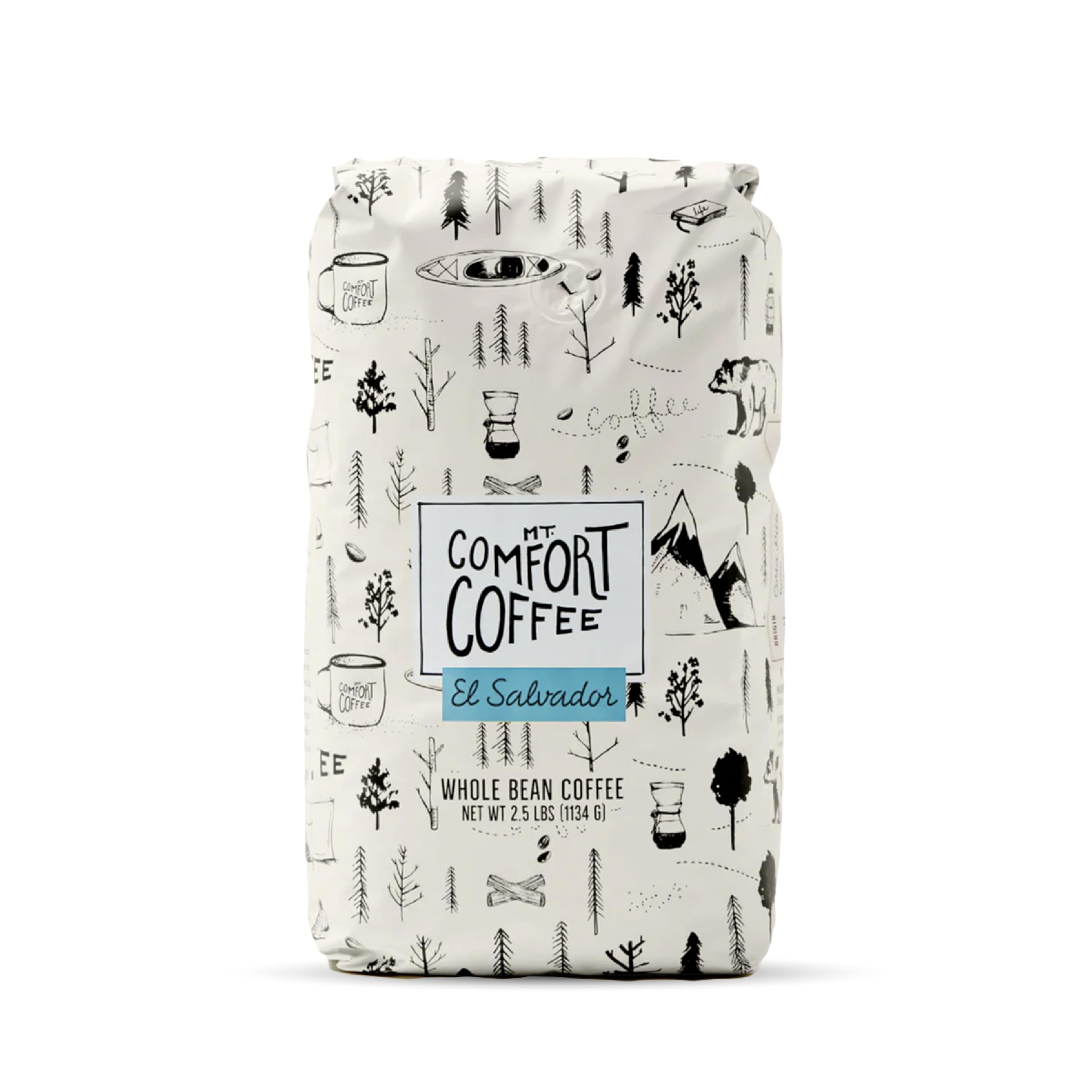 Mt. Comfort Coffee Organic Peru Medium Roast, 2.5 Pounds - Flavor Notes of Nutty, Chocolate, & Citrus - Sourced From Small, Peruvian Coffee Farms - Roasted Whole Beans
