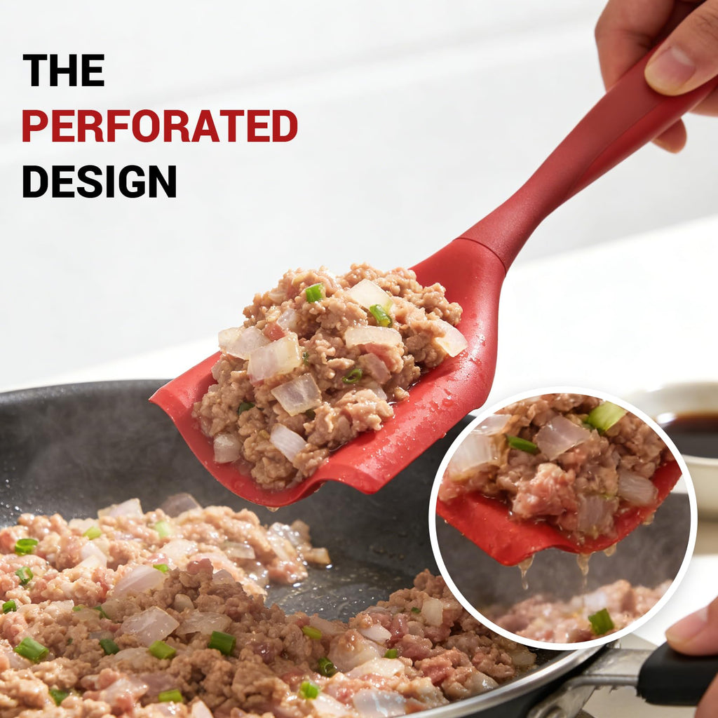 Mincing Spatula Meat Chopper, Hamburger Grinder, Premium Heat Resistant Smasher for Ground Beef, Potato Mix Tool, Meat & Poultry Tenderizers-Black