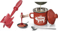 Red Meat Chopper and Red Mini 15OZ Bacon Grease Container