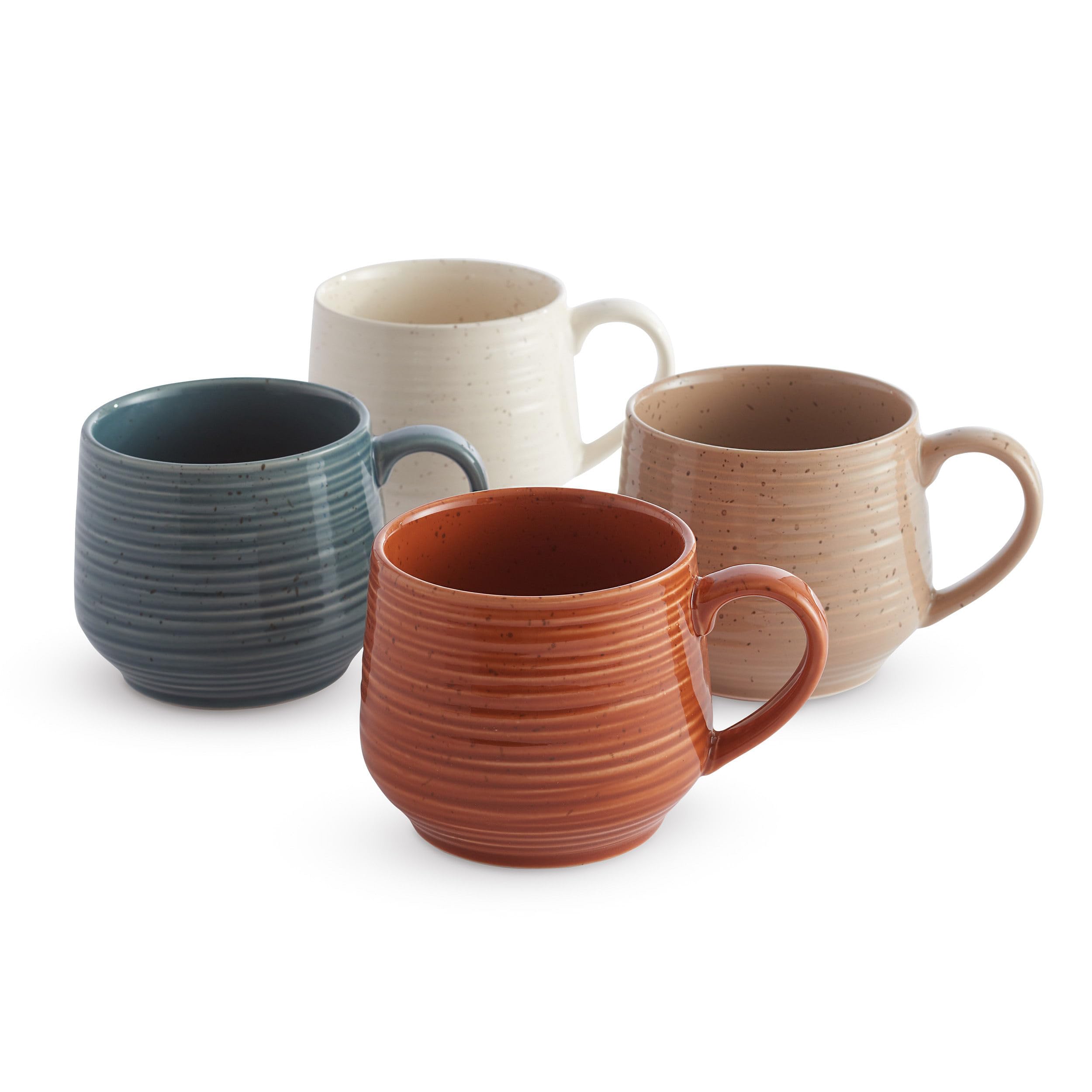 Sango Siterra Painter's Palette 16-Piece Stoneware Dinnerware Set - Service for 4, Ceramic Plates and Bowls Sets, Chip Resistant, Rustic Dishware, Microwave & Dishwasher Safe Kitchen Dishes