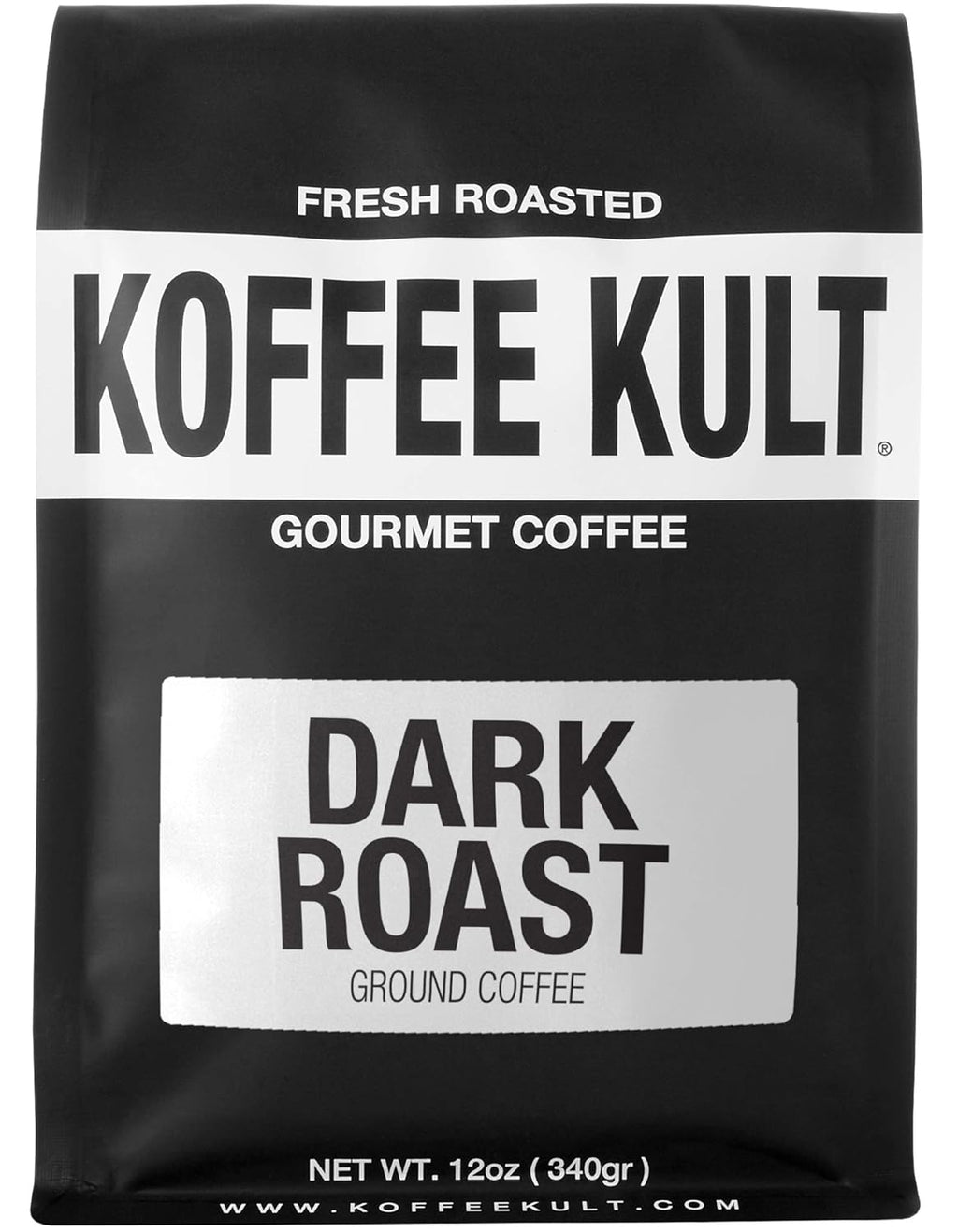 Koffee Kult Dark Roast Ground Coffee - Small Batch Gourmet Aromatic Artisan Blend 100% Arabica Coffee Organically Sourced (Ground, 12oz)