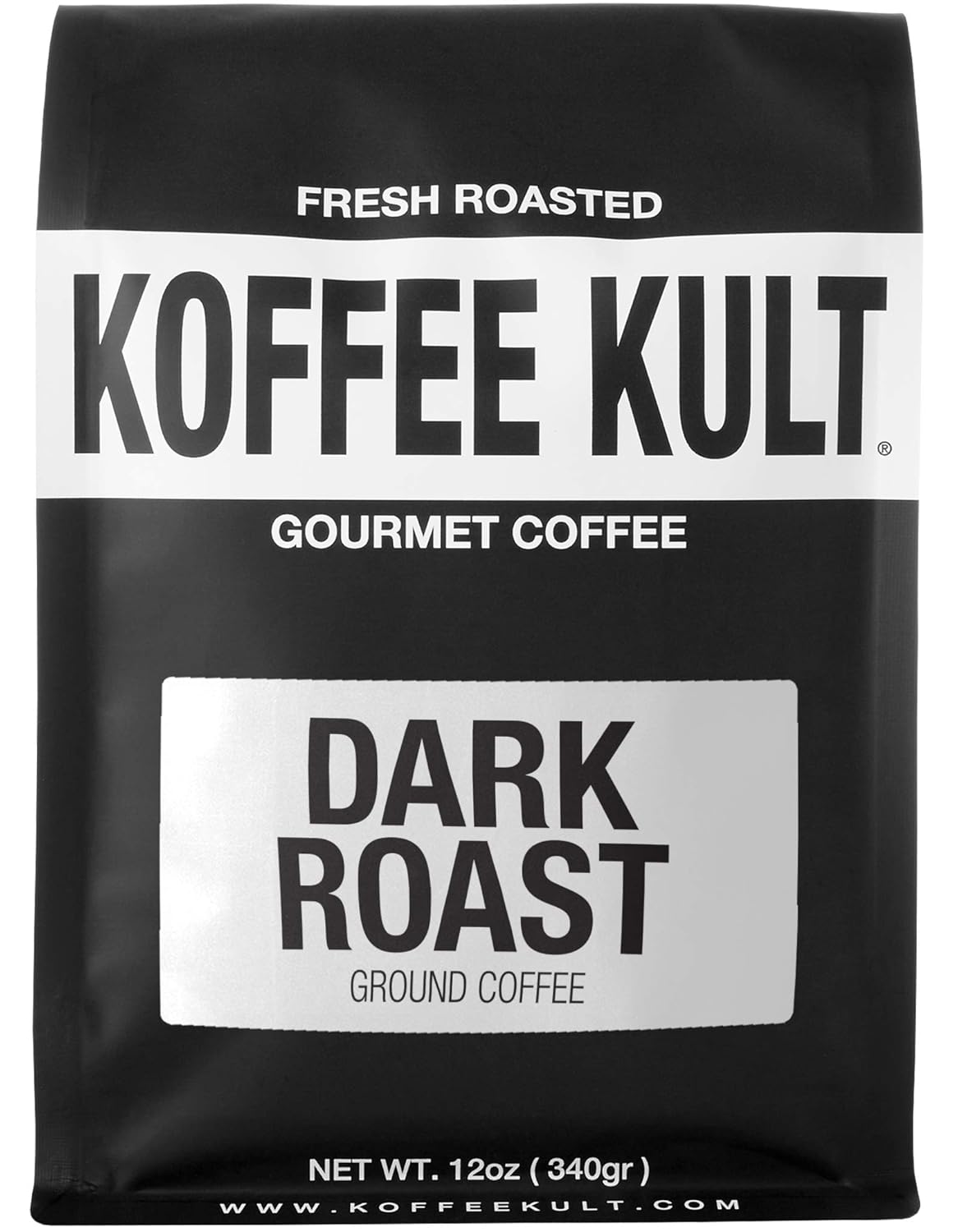 Koffee Kult Dark Roast Ground Coffee - Small Batch Gourmet Aromatic Artisan Blend 100% Arabica Coffee Organically Sourced (Ground, 12oz)