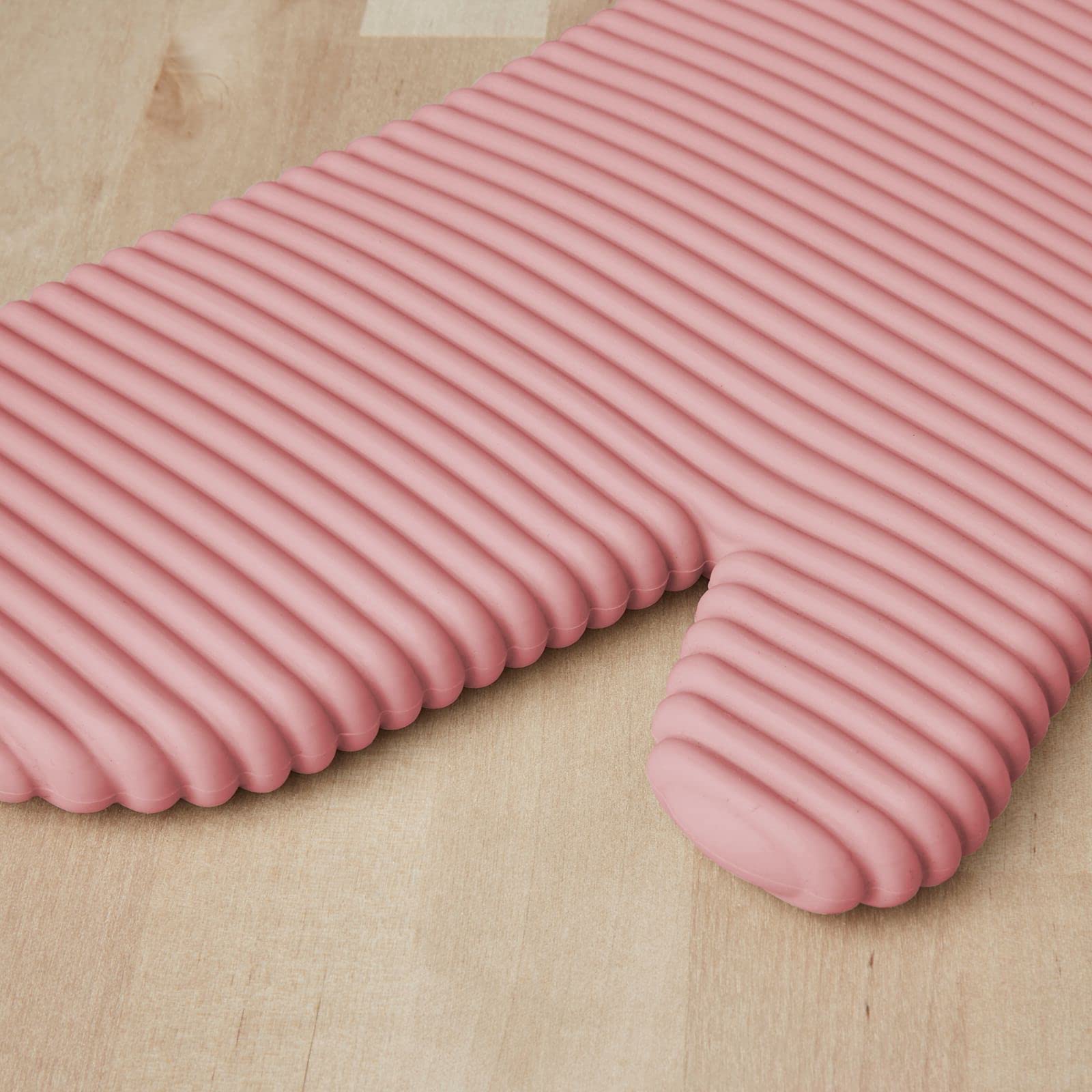 KITCHENAID Ribbed Soft Silicone Oven Mitt 2-Pack Set, 7.5"x13", Milkshake
