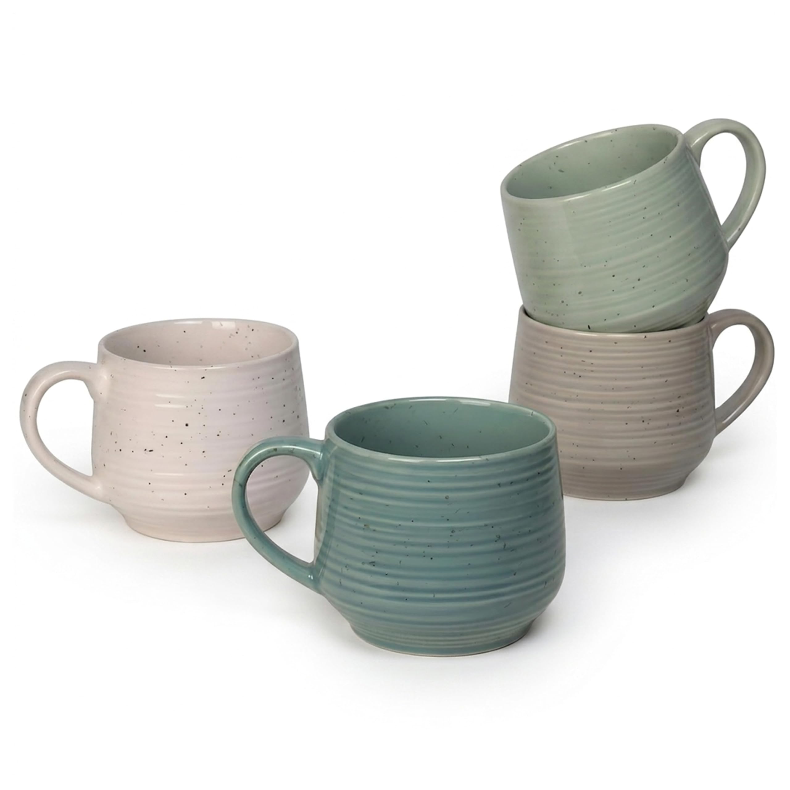 Sango Siterra Painter's Palette 16-Piece Stoneware Dinnerware Set - Service for 4, Ceramic Plates and Bowls Sets, Chip Resistant, Rustic Dishware, Microwave & Dishwasher Safe Kitchen Dishes