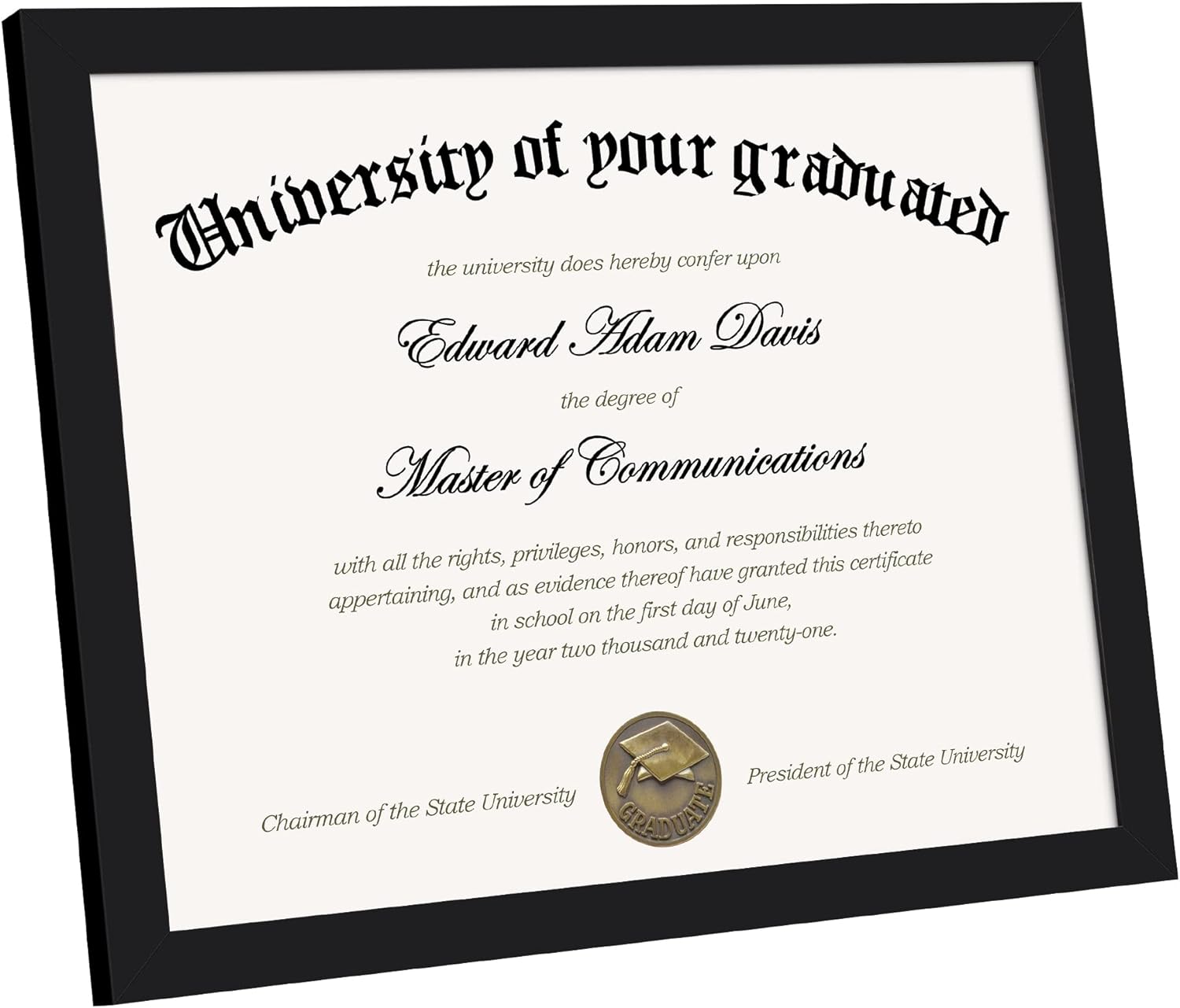 upsimples Certificate Frame with High Definition Glass, 8.5 by 11 Picture Diploma Document Frames for Wall and Tabletop, Black 5 Pack