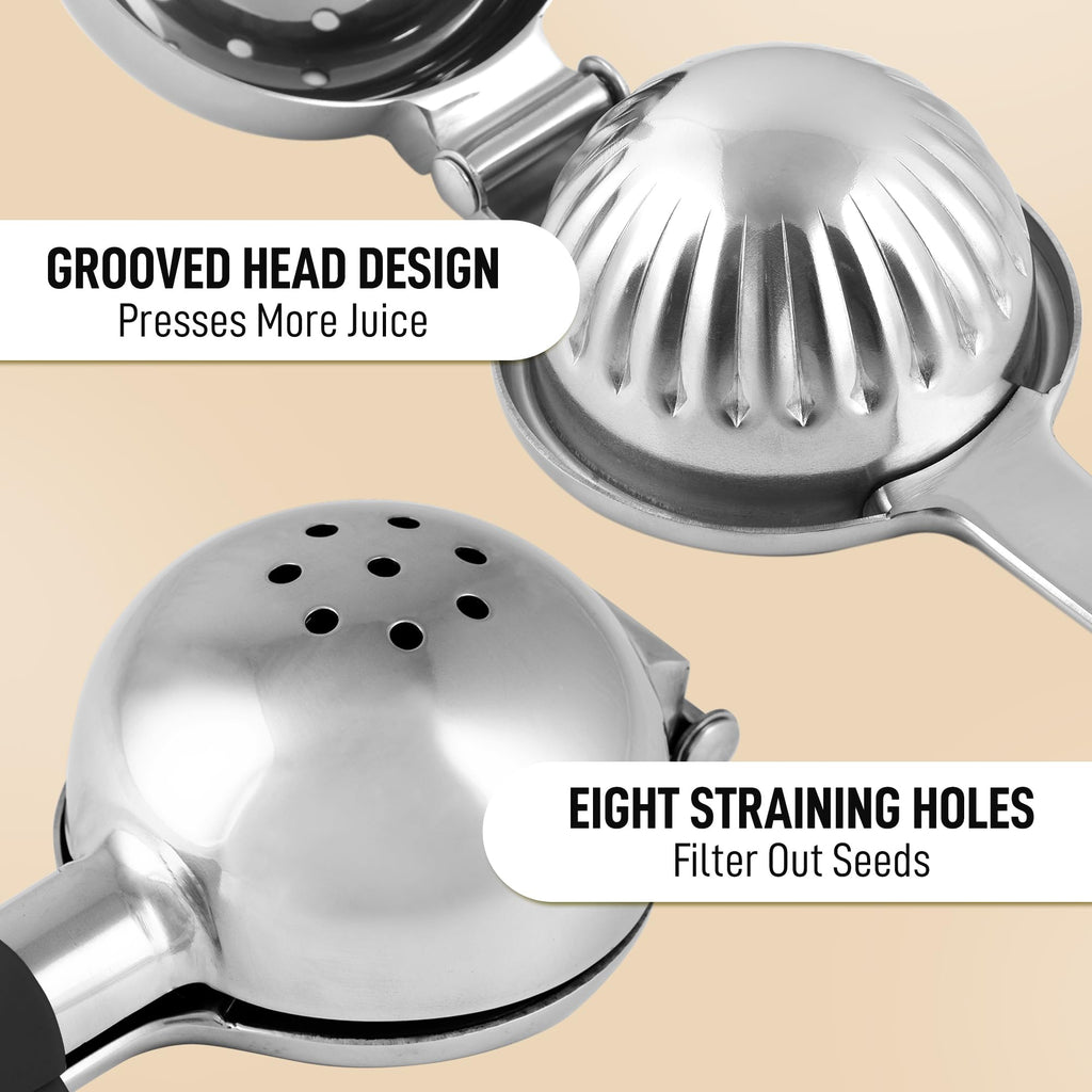 Lemon Squeezer Stainless Steel with Premium Quality Heavy Duty Solid Metal Squeezer Bowl - Large Manual Citrus Press Juicer and Lime Squeezer Stainless Steel - by Zulay Kitchen