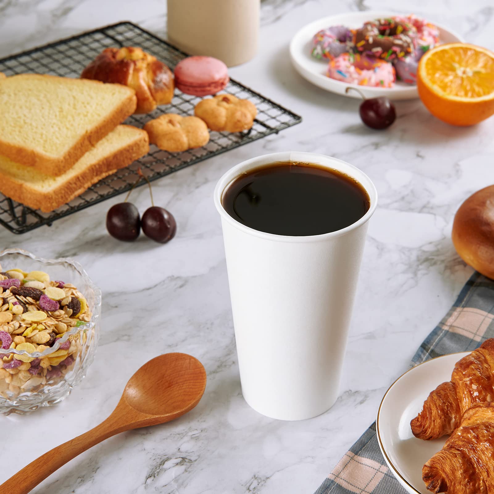 Vplus 500 Pack 12 OZ Paper Coffee Cups, Disposable 12 OZ Coffee Cups With Lids, Cold/Hot Drinking, For Home, Traveling, Stores, Office, And Events