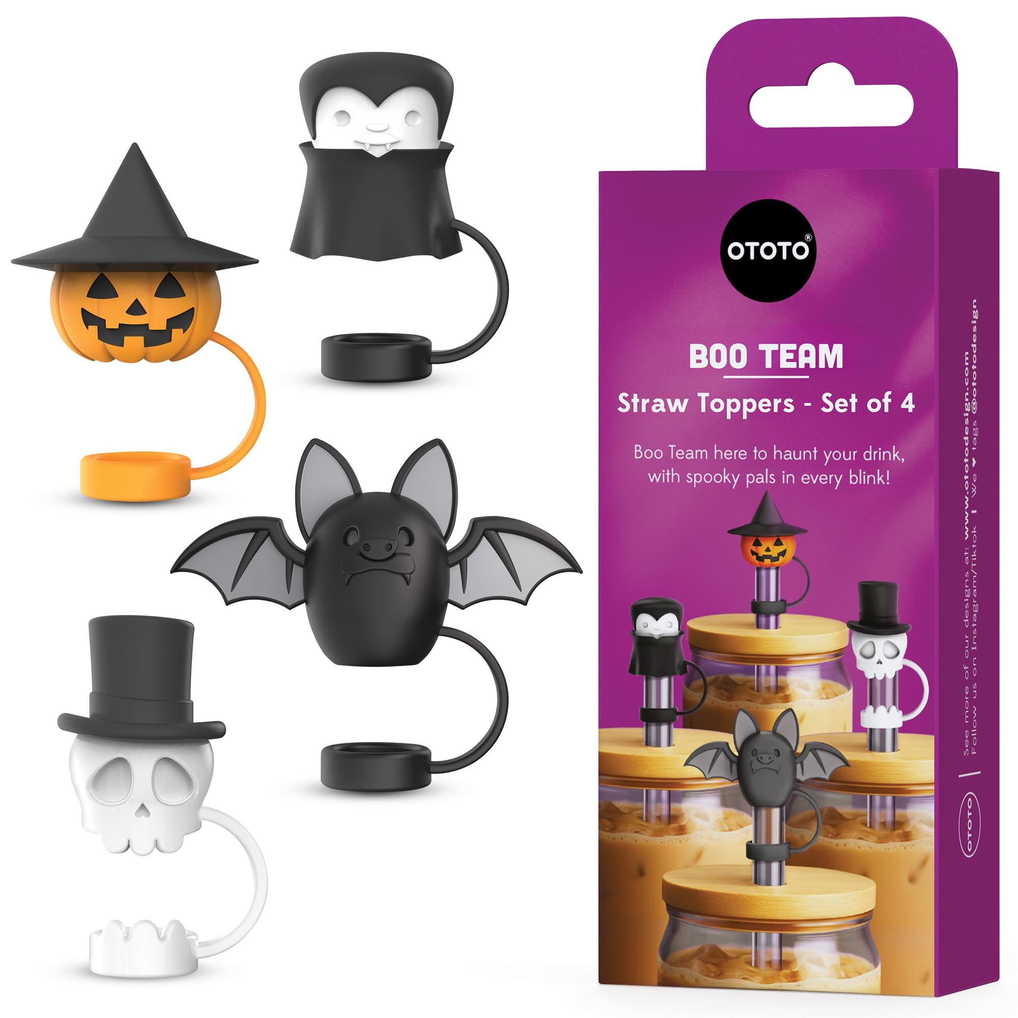 OTOTO Spooky Bootle - Halloween, Halloween Tumbler, Accessories, Insulated Water Bottle, Stainless Steel, Cute Water Bottle, Leak Proof Water Bottles, Spooky, Witchy, Goth Gifts, 18oz.