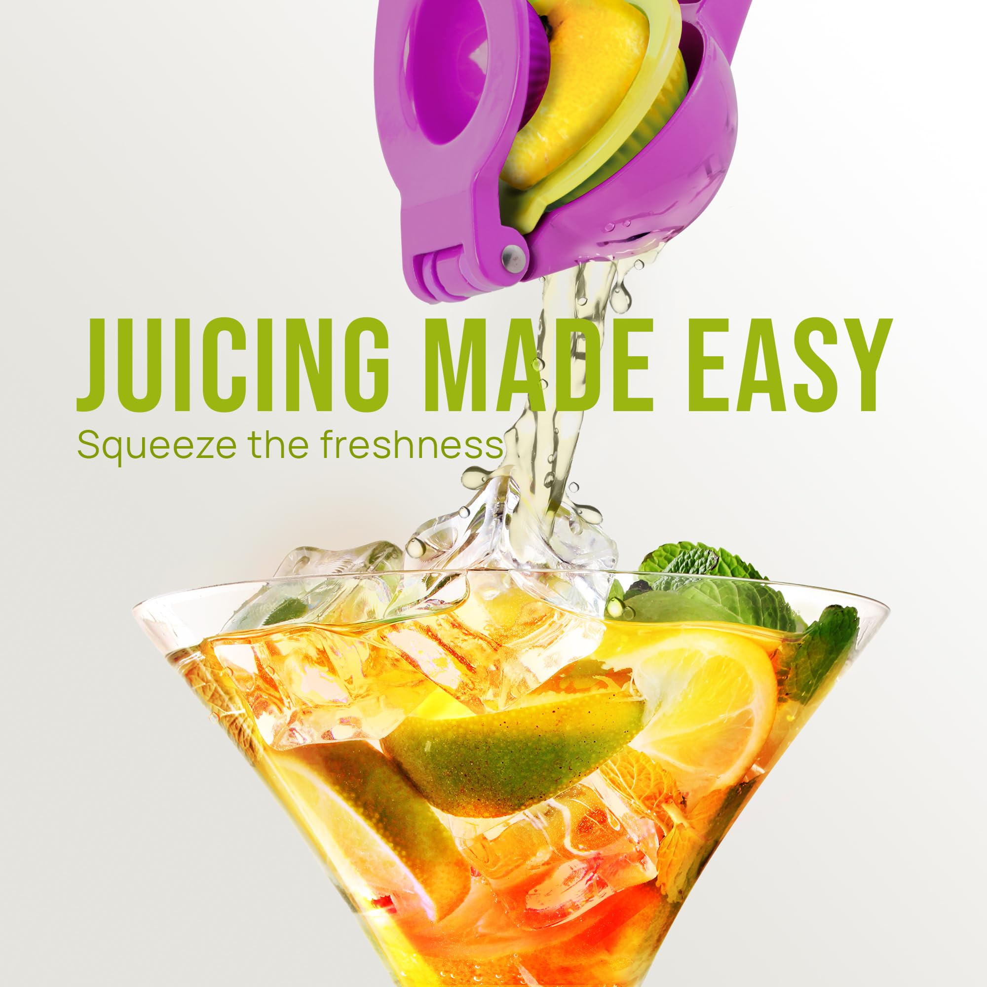 Zulay Kitchen Metal 2-in-1 Lemon Squeezer - Sturdy Max Extraction Hand Juicer Lemon Squeezer Gets Every Last Drop - Easy to Clean Manual Citrus Juicer - Easy-Use Lemon Juicer Squeezer - Yellow/Green