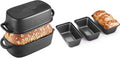 HONGBAKE 3 Pack Mini Loaf Pans & 2 Pack Cast Iron Loaf Pans
