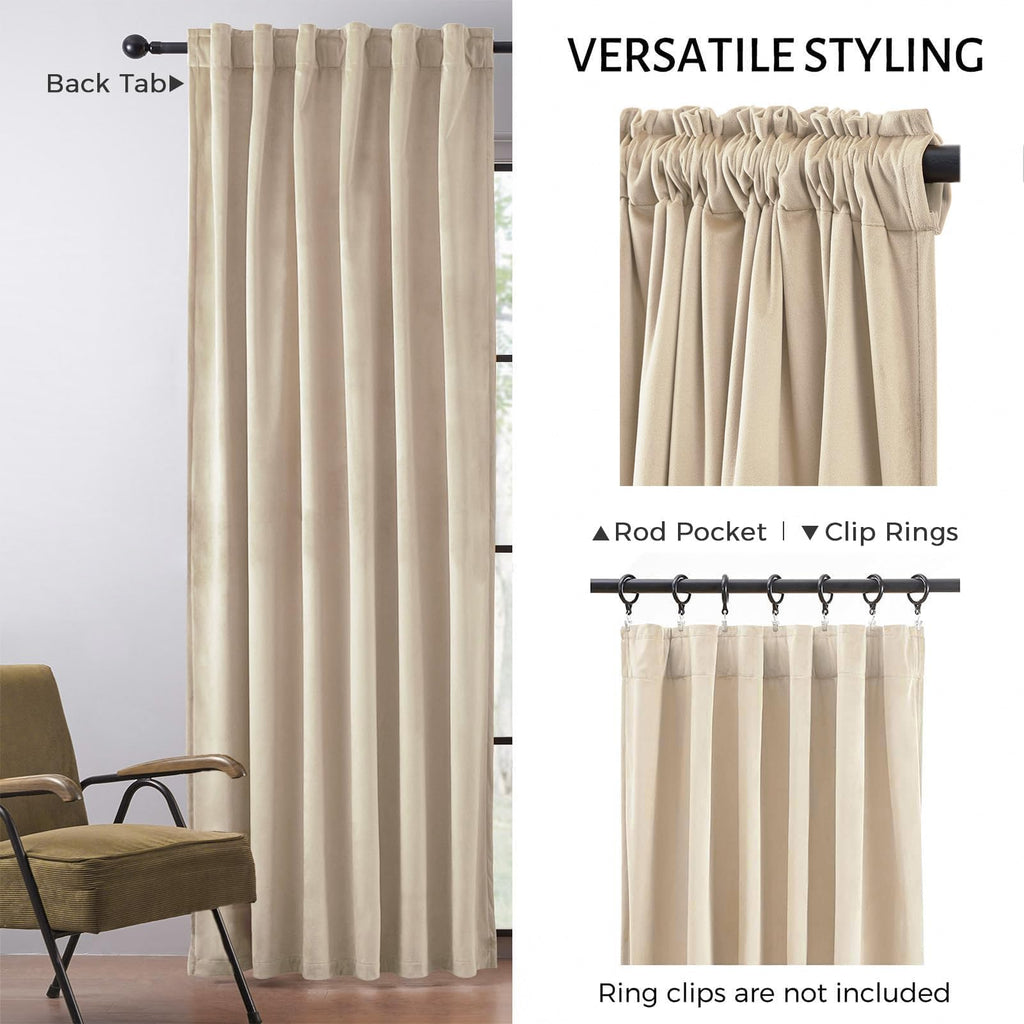 Topfinel Olive Green Velvet Curtains 84 Inches Long for Living Room,Blackout Thermal Insulated Curtains for Bedroom,Back Tab Modern Window Treatment for Living Room,52x84 Inch Length,Olive Green