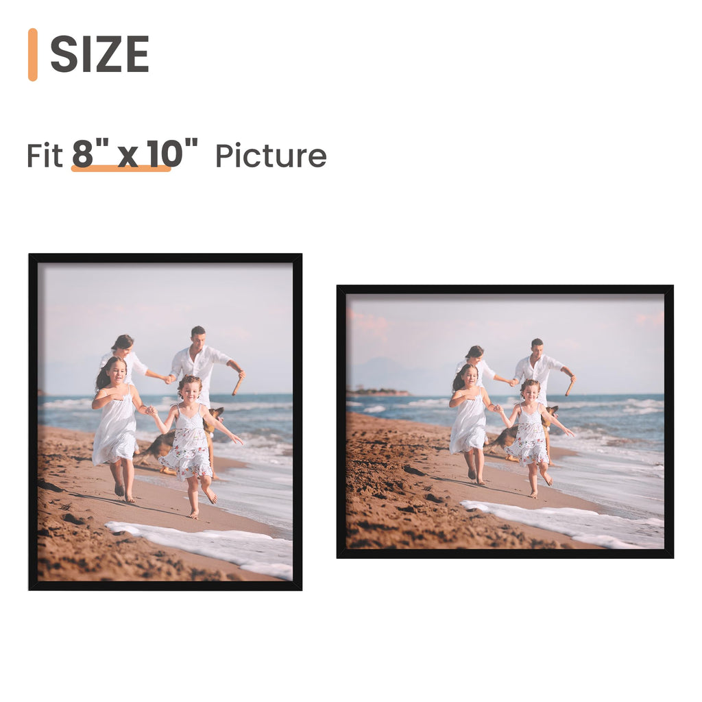 upsimples 5x7 Picture Frame Set of 3, Made of High Definition Glass for 5 x 7 Black Frames, Wall and Tabletop Display Thin Border Photo Frame for Home Décor