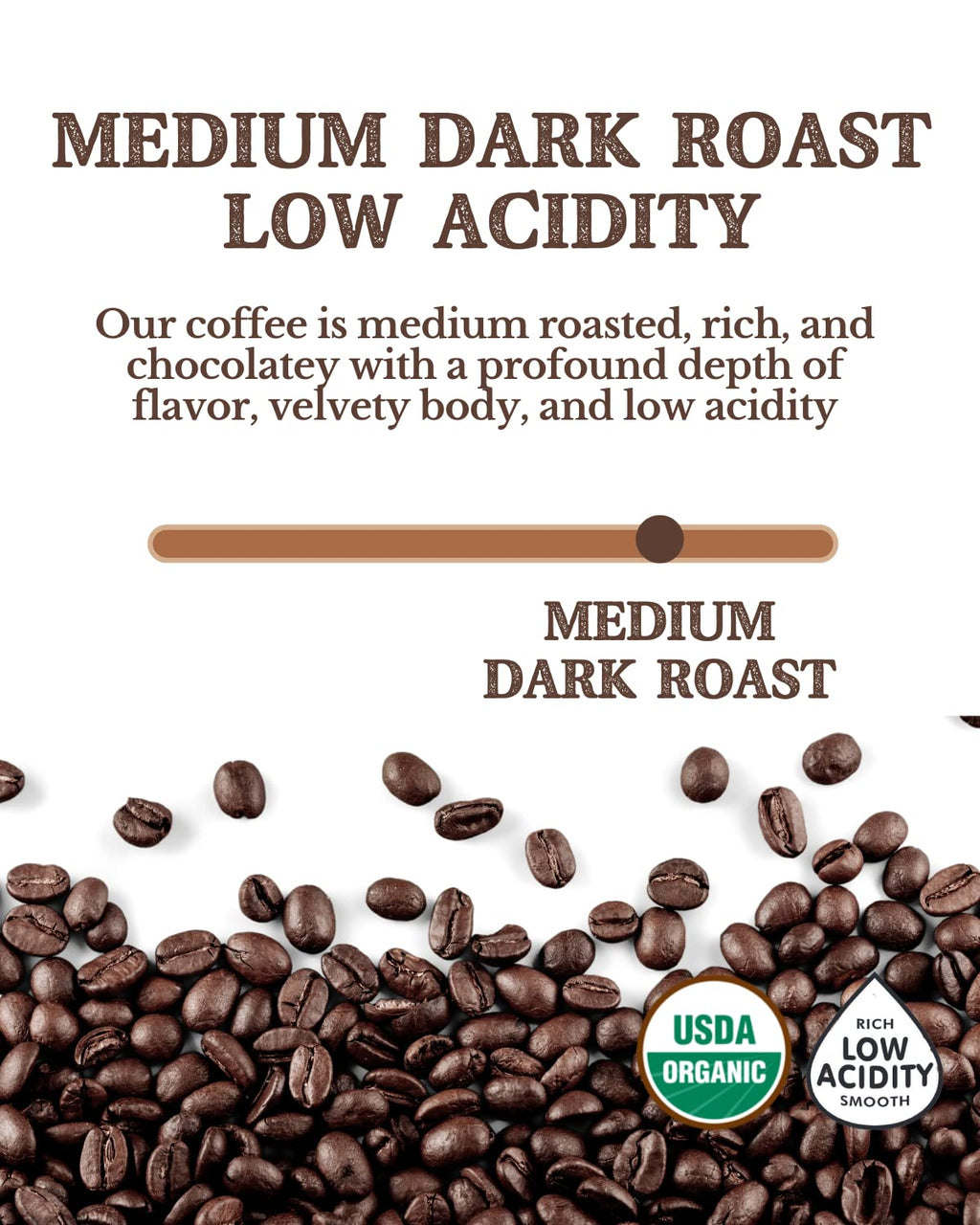 2LB Subtle Earth Organic Coffee - Dark Roast - Whole Bean Coffee - 100% Arabica Beans - Low Acidity and Non-GMO - 2lb bag
