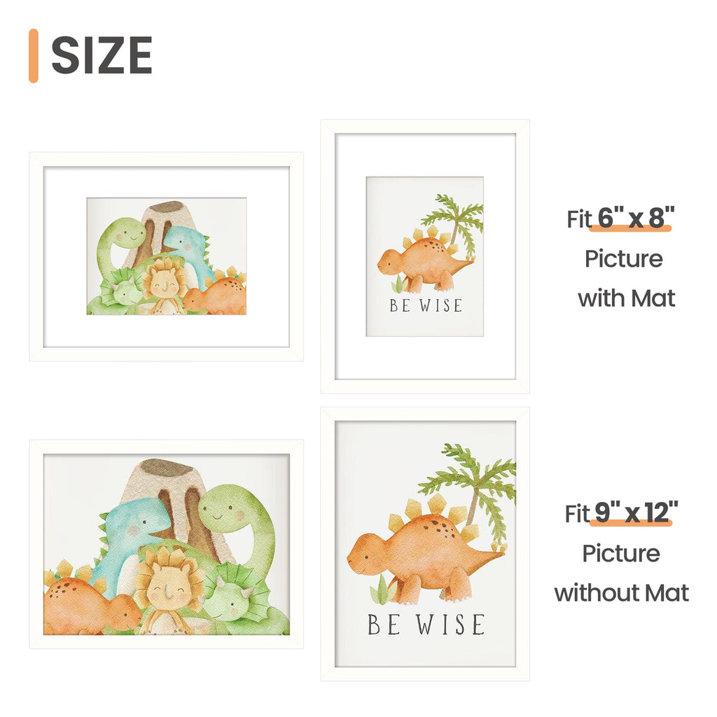 upsimples 8x10 Picture Frame Set of 5, Display Pictures 5x7 with Mat or 8 x 10 Without, Wall Gallery Photo Frames, Black