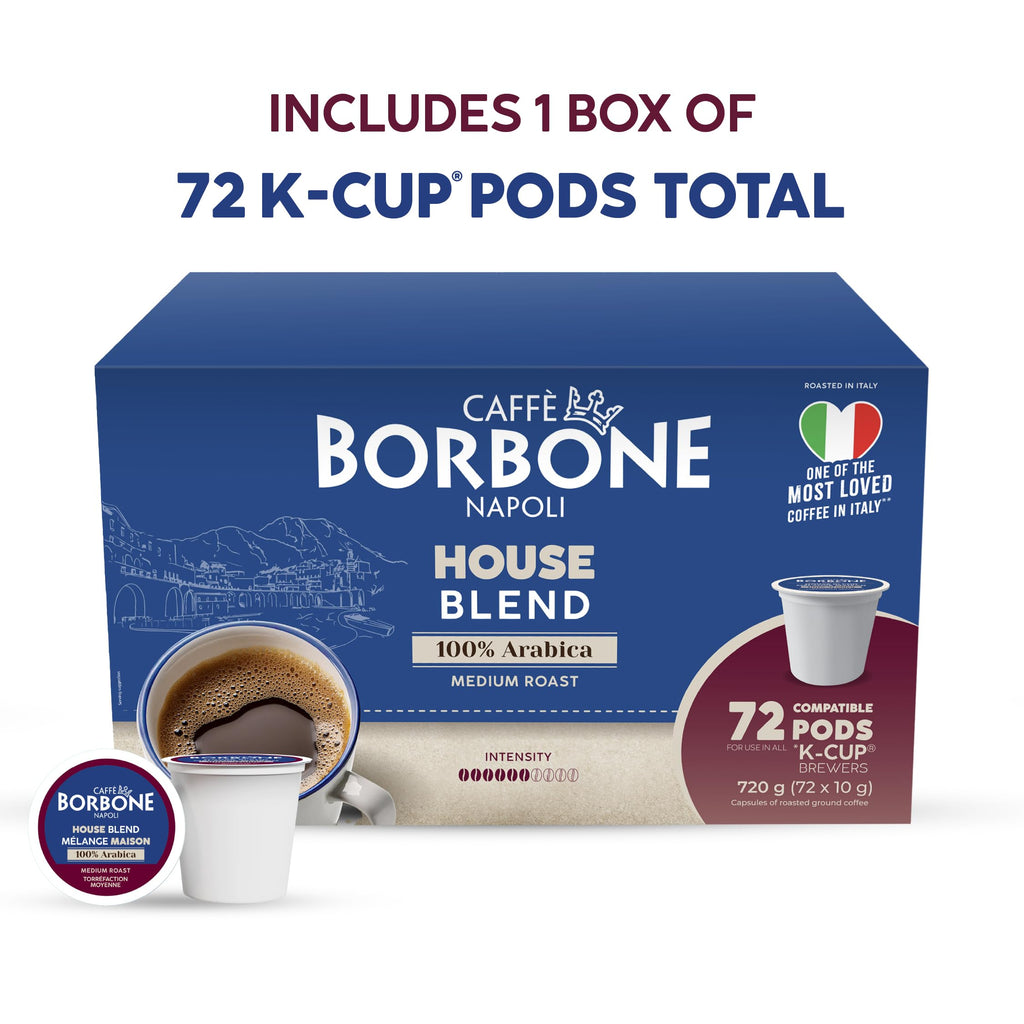 Caffè Borbone Italian Roast Coffee (60 Count) – Medium Dark Roast, Arabica & Robusta Blend, Roasted in Italy for a Bold, Smooth Taste – Single Serve Coffee Pods Compatible with K-Cup Brewers