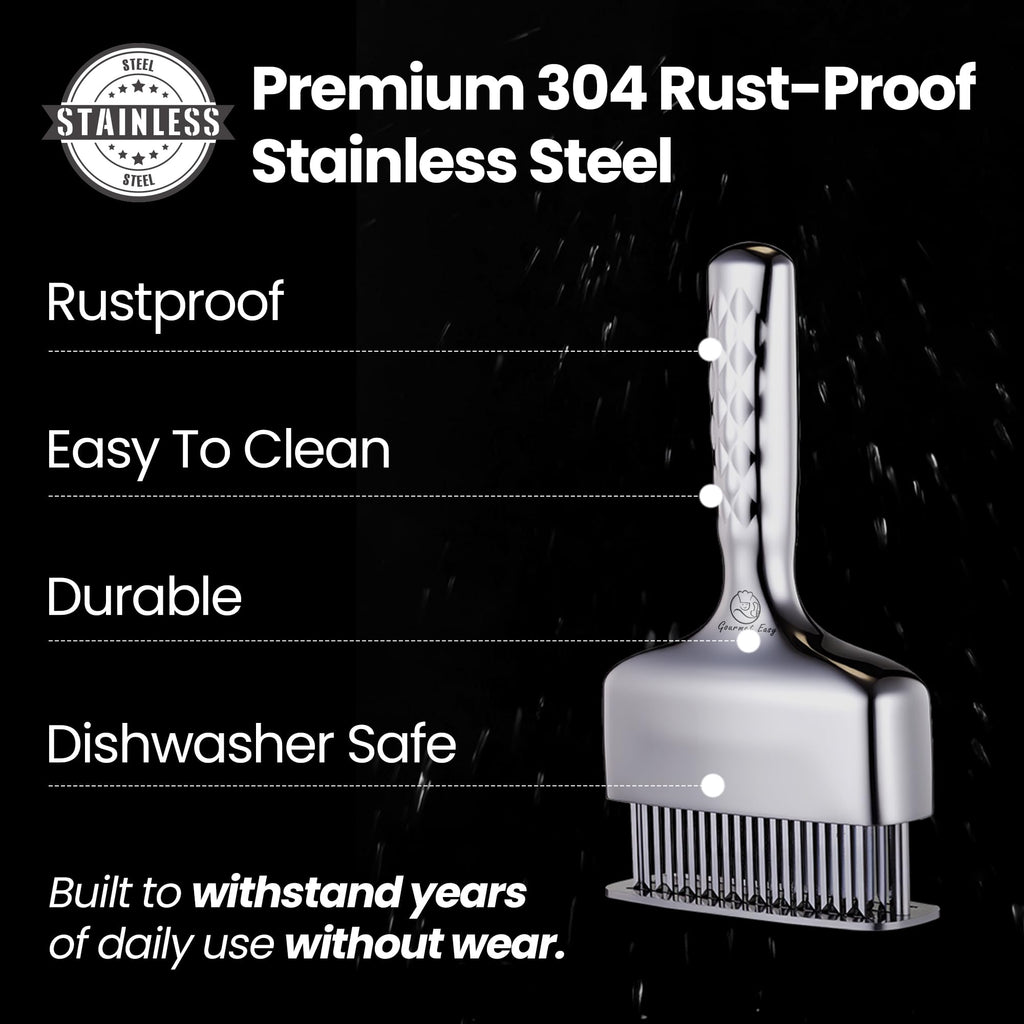Meat Tenderizer Tool - Hand Held Blade Tenderizer for Meat - Ultra Sharp Needle Blades 100% Stainless Steel - Heavy Duty Kitchen Gadgets - Cooking Gadgets for Tenderizing Chicken, Steak, Veal, BBQ