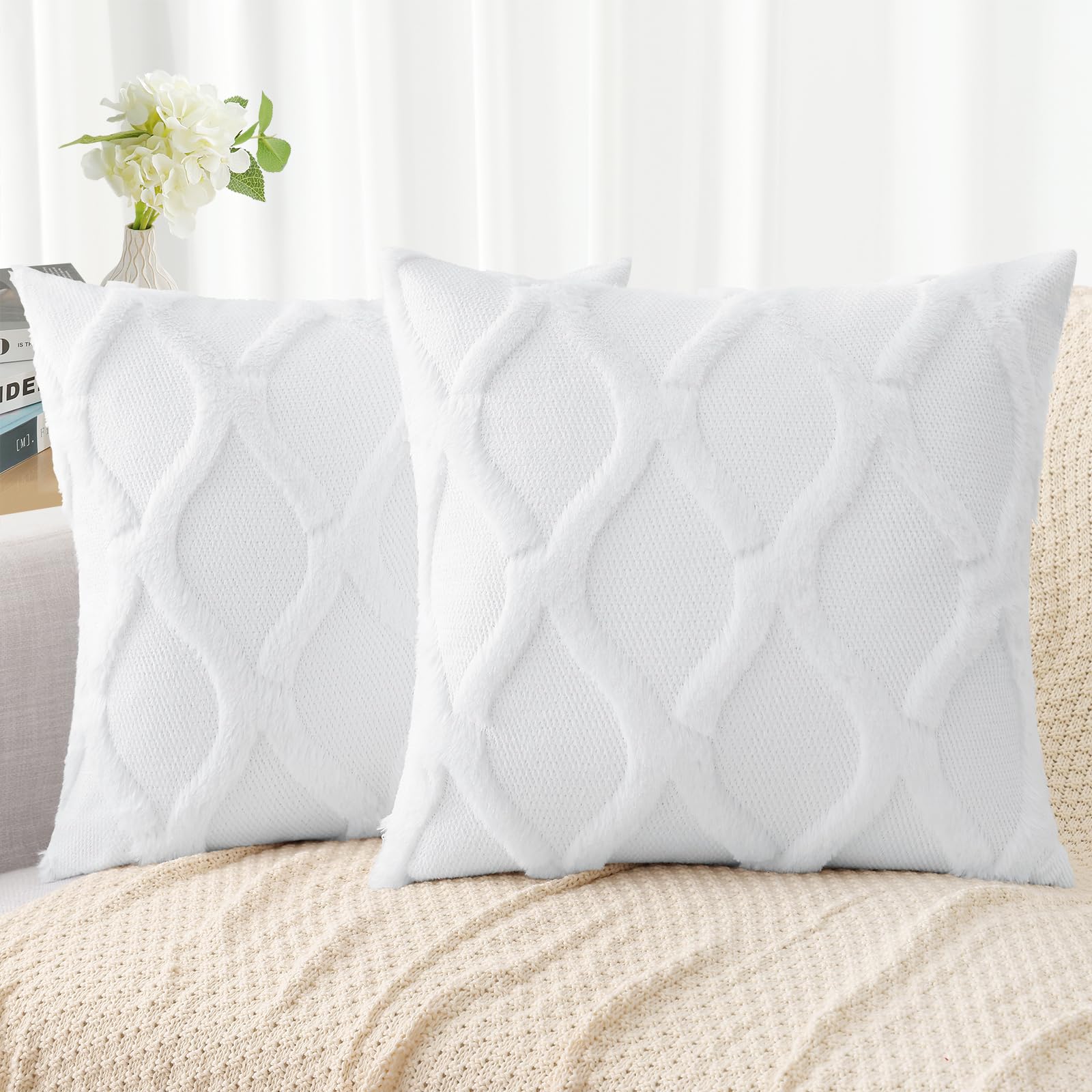 Faux Fur Throw Pillow Covers