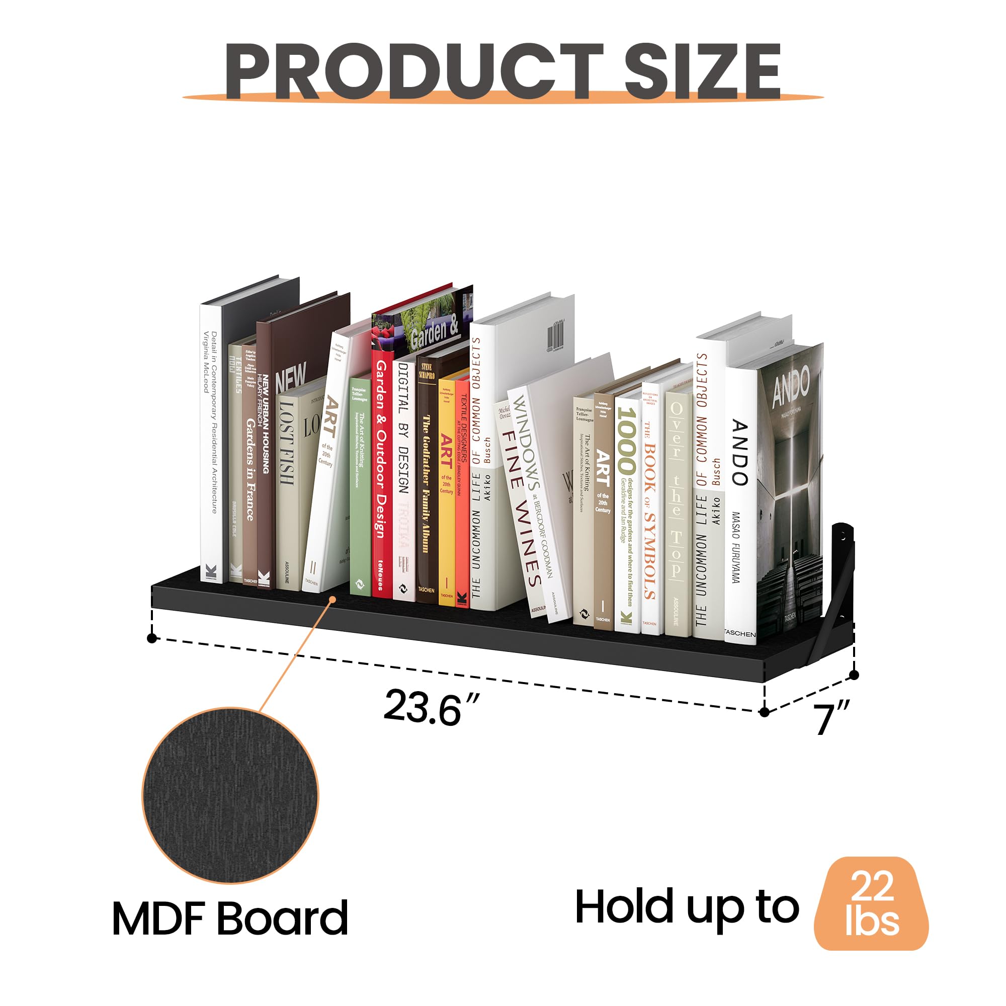 upsimples Floating Book Shelves for Wall, 15.7 Inches Wood Shelves for Living Room, Bathroom, Bedroom, Kitchen Storage and Decoration, White