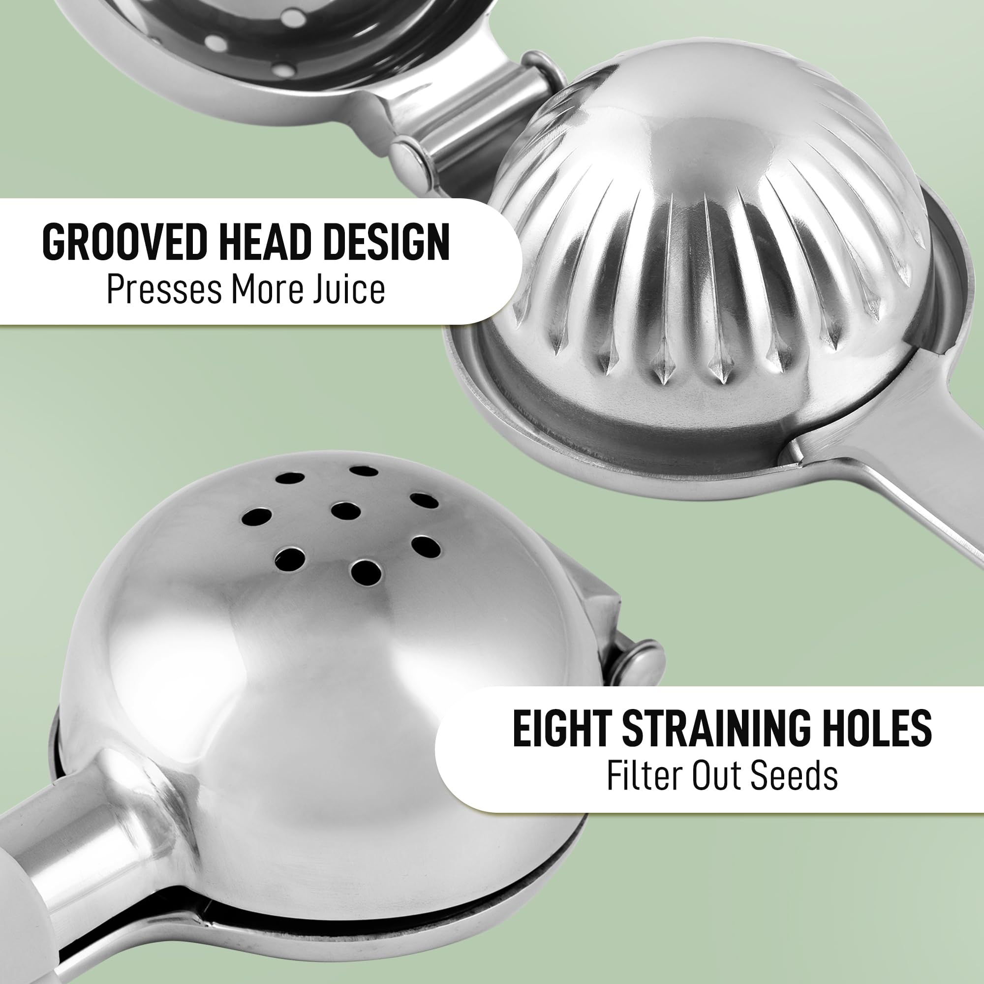 Lemon Squeezer Stainless Steel with Premium Quality Heavy Duty Solid Metal Squeezer Bowl - Large Manual Citrus Press Juicer and Lime Squeezer Stainless Steel - by Zulay Kitchen