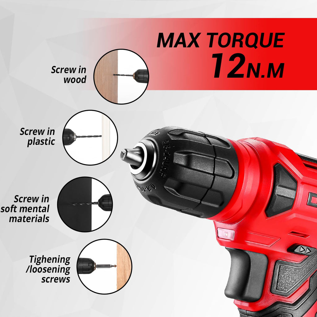DEKOPRO Tool Set：Tool Kit with 8V Cordless Drill,Tool Box with Drill,Hand Drill Set for Men & Women,Home Tool Kits for House Repair,Handyman,DIY 126 Piece