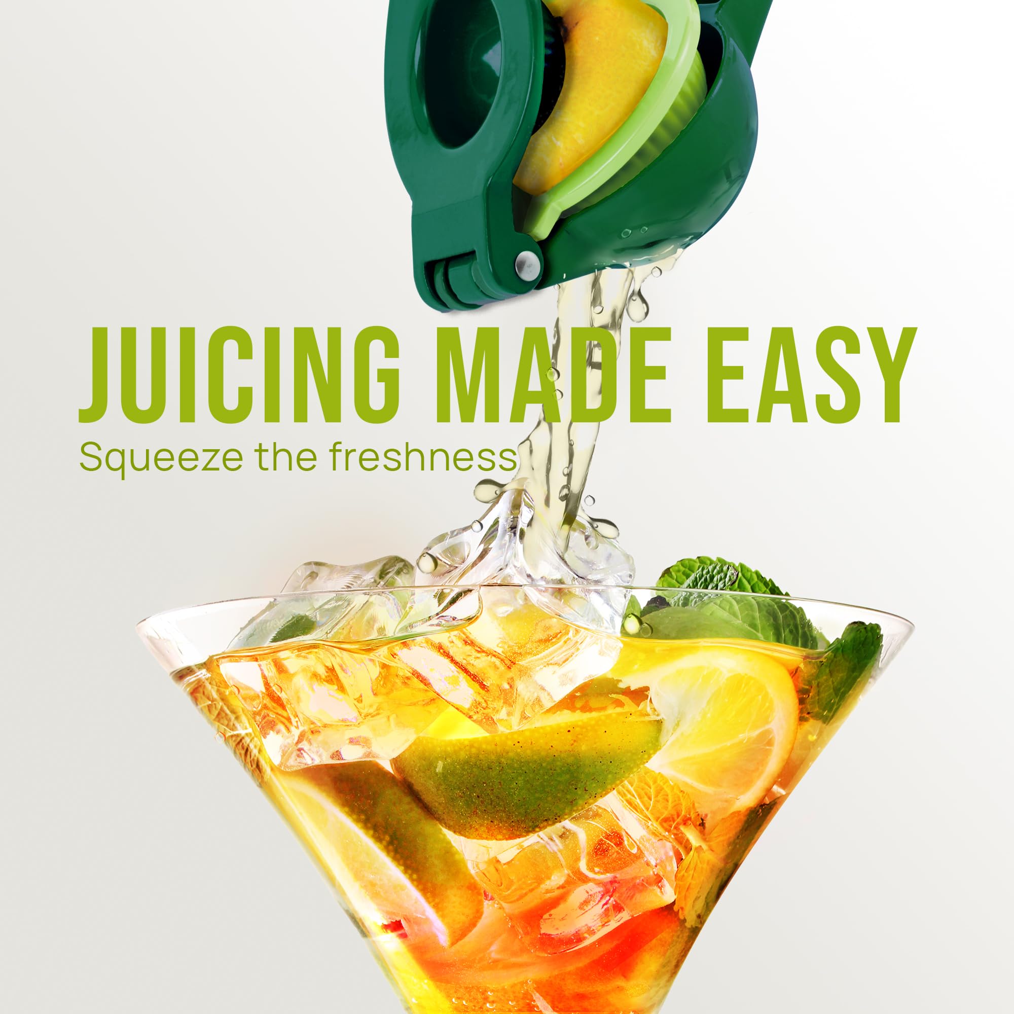 Zulay Kitchen Metal 2-in-1 Lemon Squeezer - Sturdy Max Extraction Hand Juicer Lemon Squeezer Gets Every Last Drop - Easy to Clean Manual Citrus Juicer - Easy-Use Lemon Juicer Squeezer - Yellow/Green