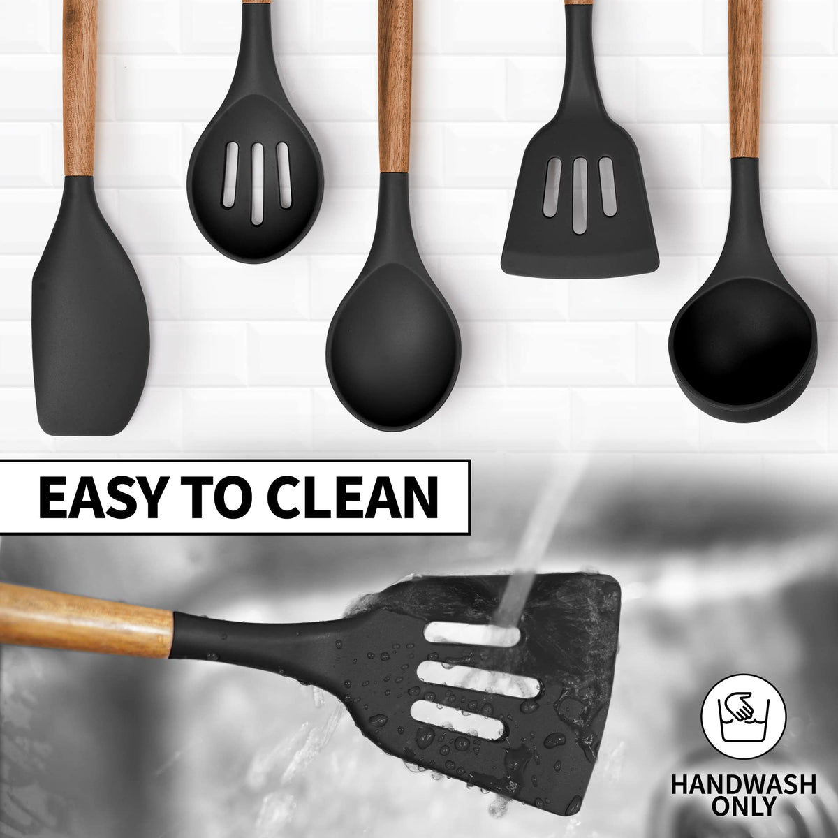 Zulay Kitchen 5 Piece Silicone Utensil Set