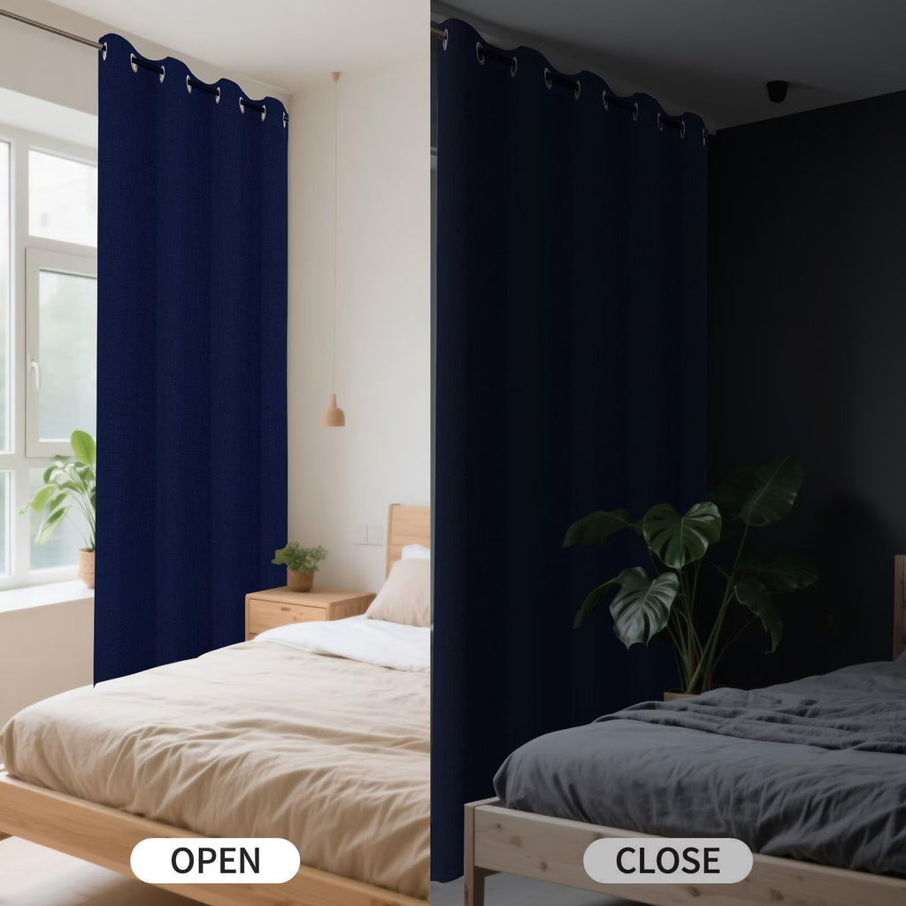 CUCRAF 100% Blackout Window Curtains 84 inches Long 2 Panels Set, Faux Linen Look Thermal Insulated Grommet Drapes, Room Darkening Curtain for Bedroom Living Room(W52 x L84 Inch, Light Khaki)