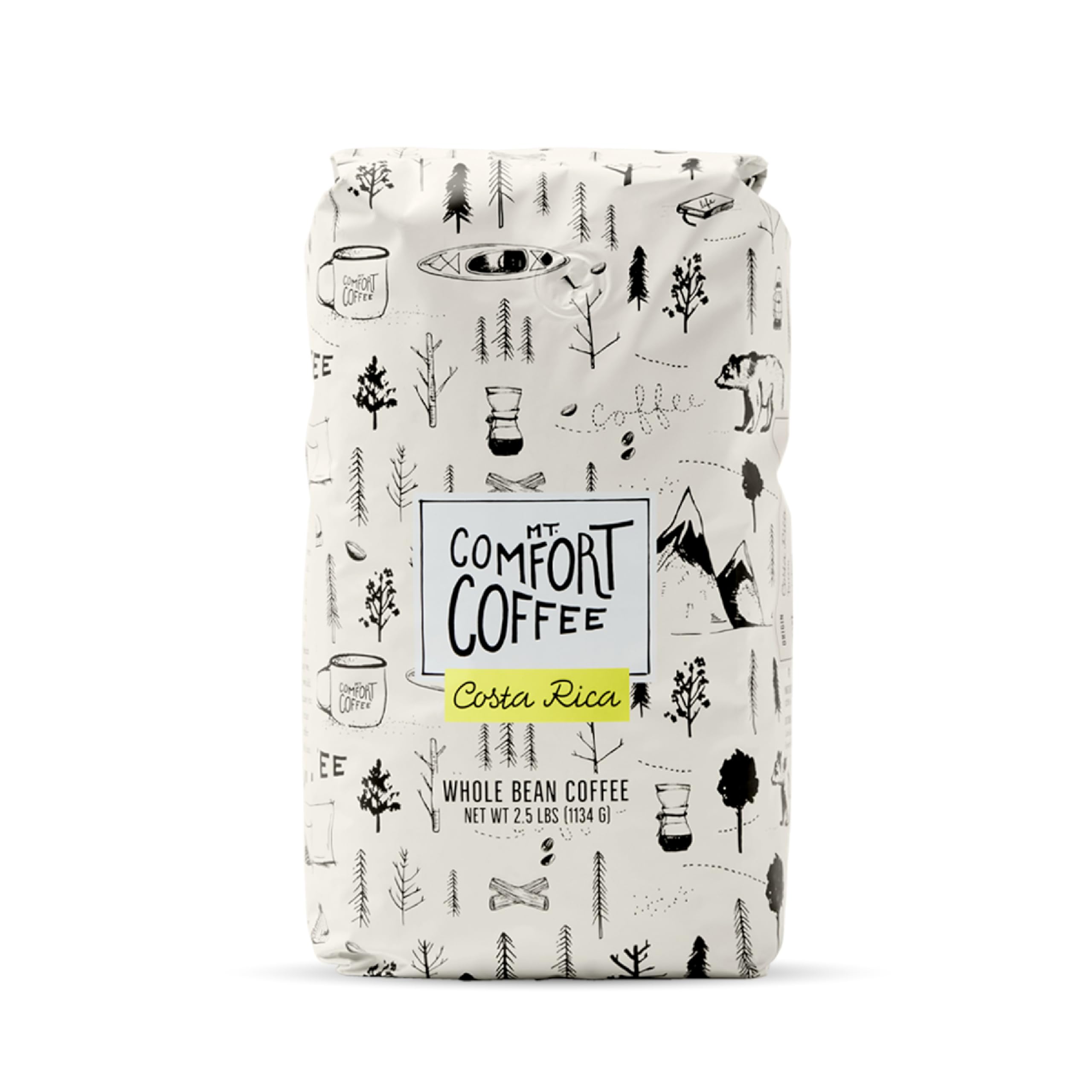 Mt. Comfort Coffee Organic Peru Medium Roast, 2.5 Pounds - Flavor Notes of Nutty, Chocolate, & Citrus - Sourced From Small, Peruvian Coffee Farms - Roasted Whole Beans
