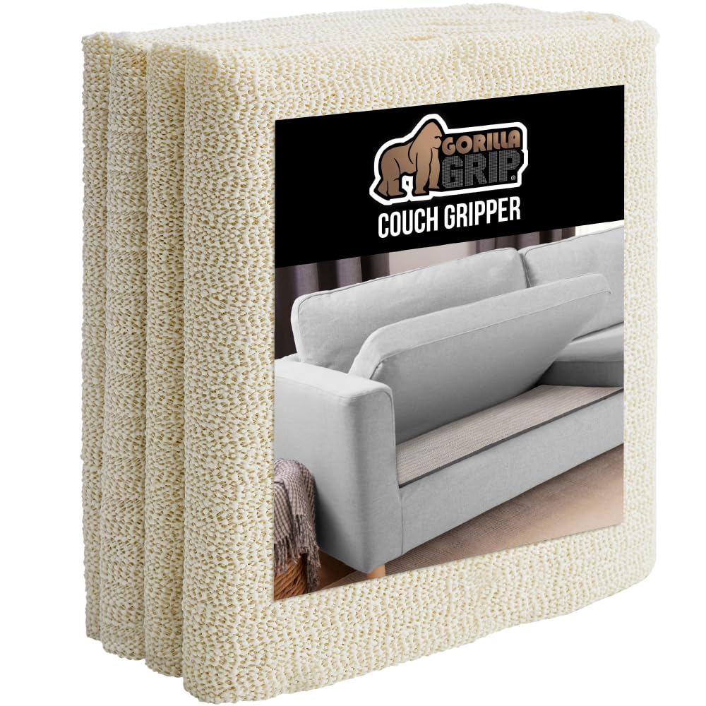 GORILLA GRIP Non Slip Mattress Gripper, Prevents Mattresses from Sliding and Holds Bed in Place, Pad Grips Beds, Sofa, Couch, Chair Cushions and Helps Keep Topper from Slipping, Easy Trim Pads, Queen