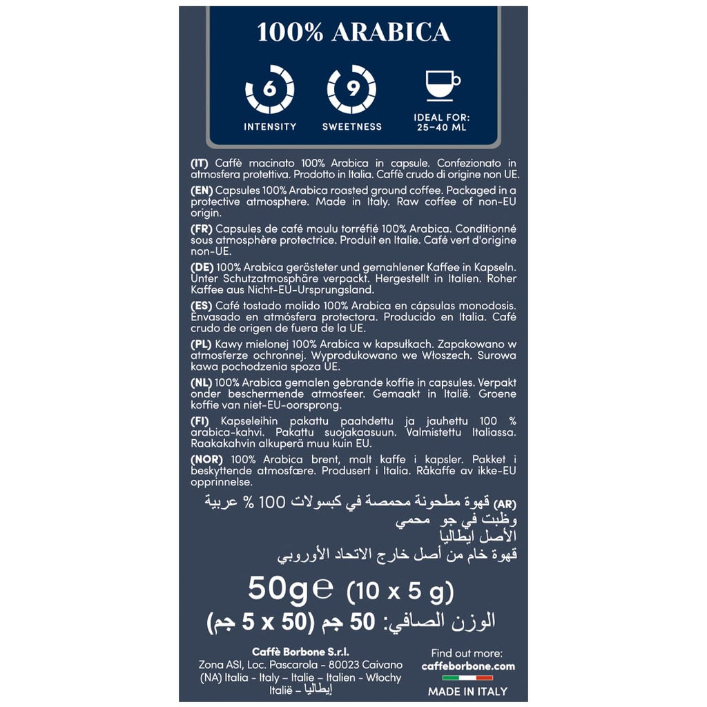 Caffè Borbone Espresso Intenso Aluminum Capsules Compatible with Nespresso Original Machines, Dark Roast, 100 Count